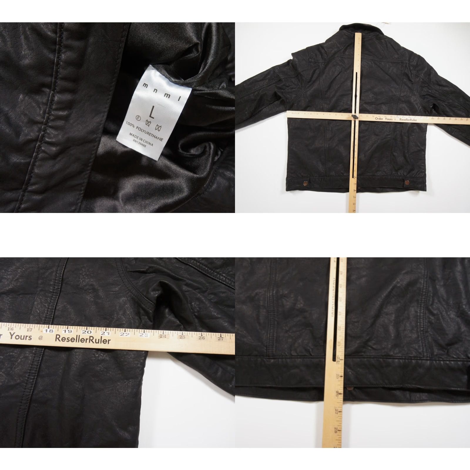 MNML Mnml Jacket Mens Large Black Faux Leather Trucker Bomber Outdoor Casual Workwear NEW Size US L / EU 52-54 / 3 - 8 Thumbnail