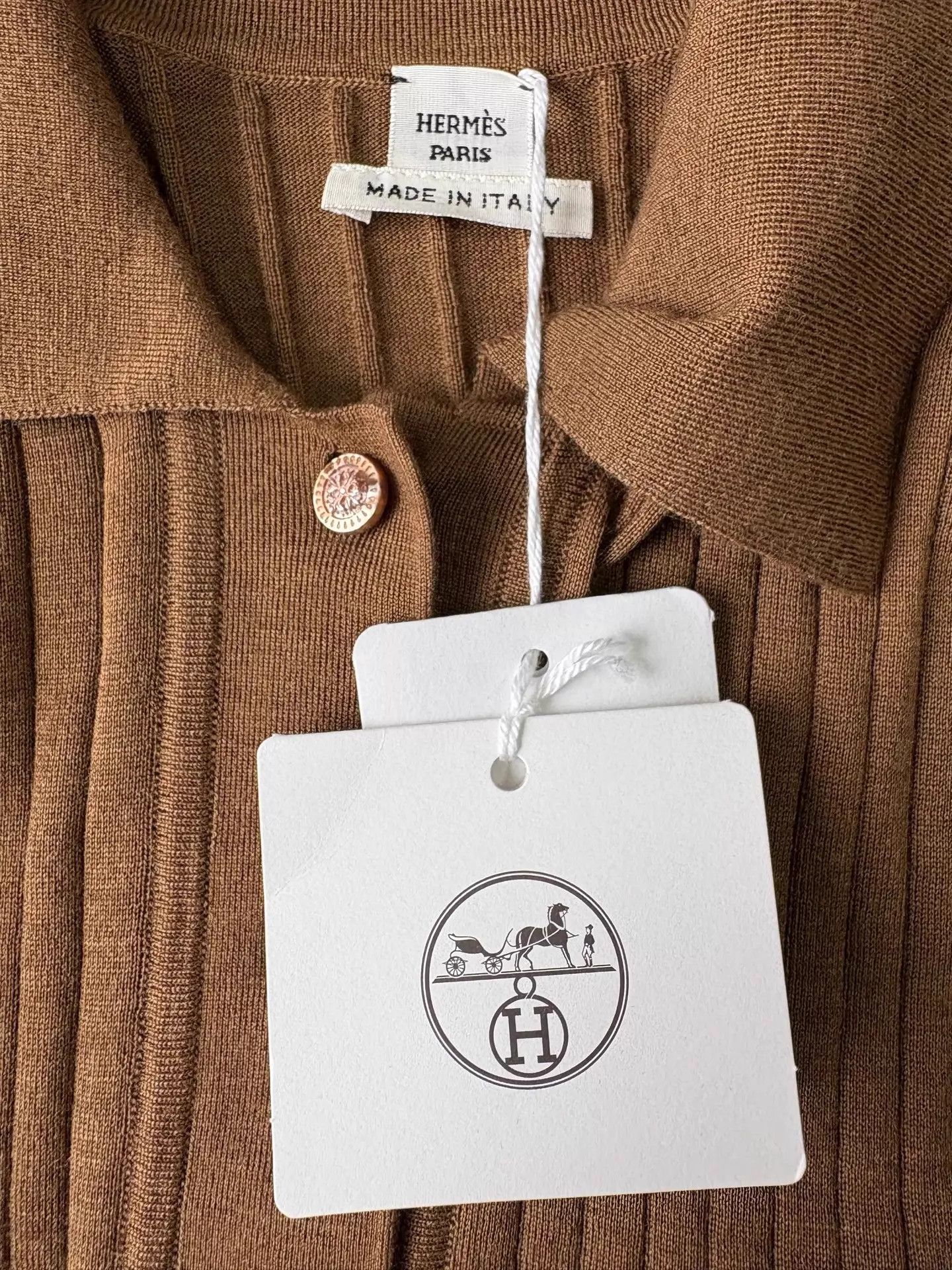 Hermes Hermès 26SS Camel Stripe Slim Sweater 38 70/30 Size S / US 4 / IT 40 - 6 Thumbnail