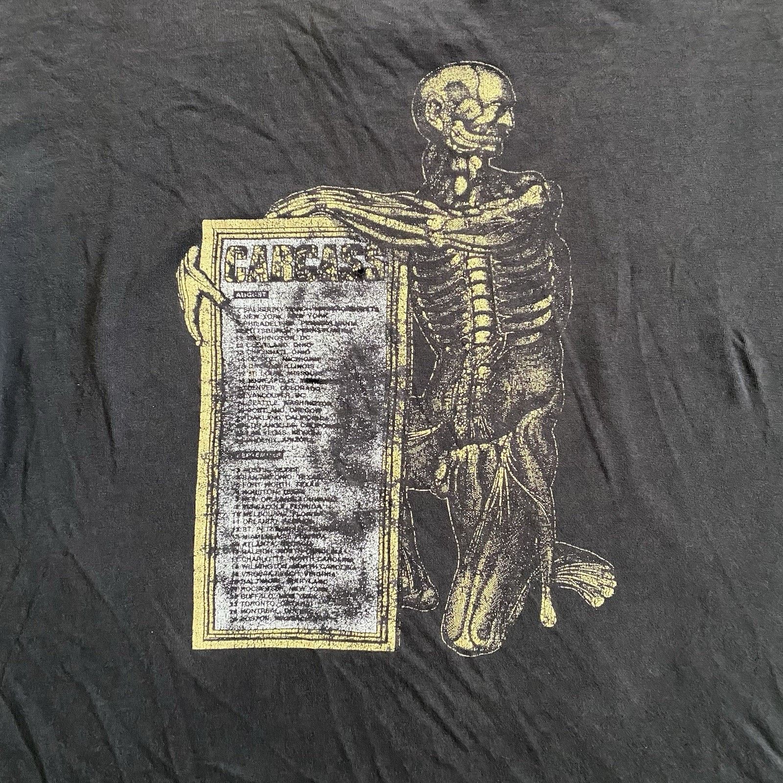 Fruit Of The Loom Vintage 90s Carcass Necroticism Death Metal Band T-Shirt XL Size US XL / EU 56 / 4 - 6 Thumbnail