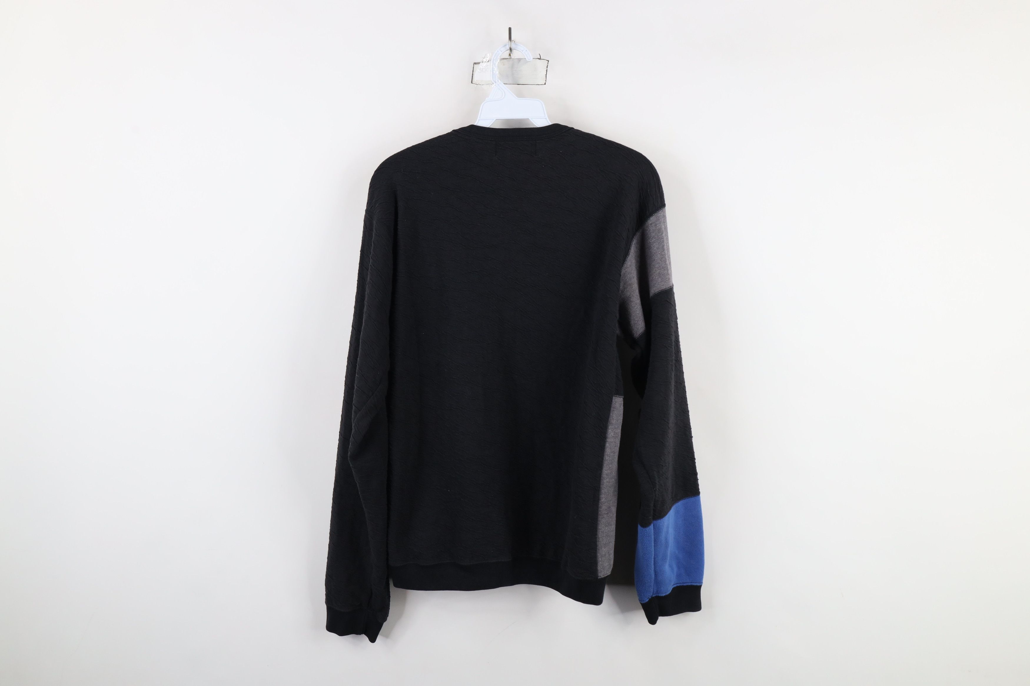 Vintage Vintage 90s Streetwear Crinkled Block Henley Sweatshirt Size US S / EU 44-46 / 1 - 9 Thumbnail