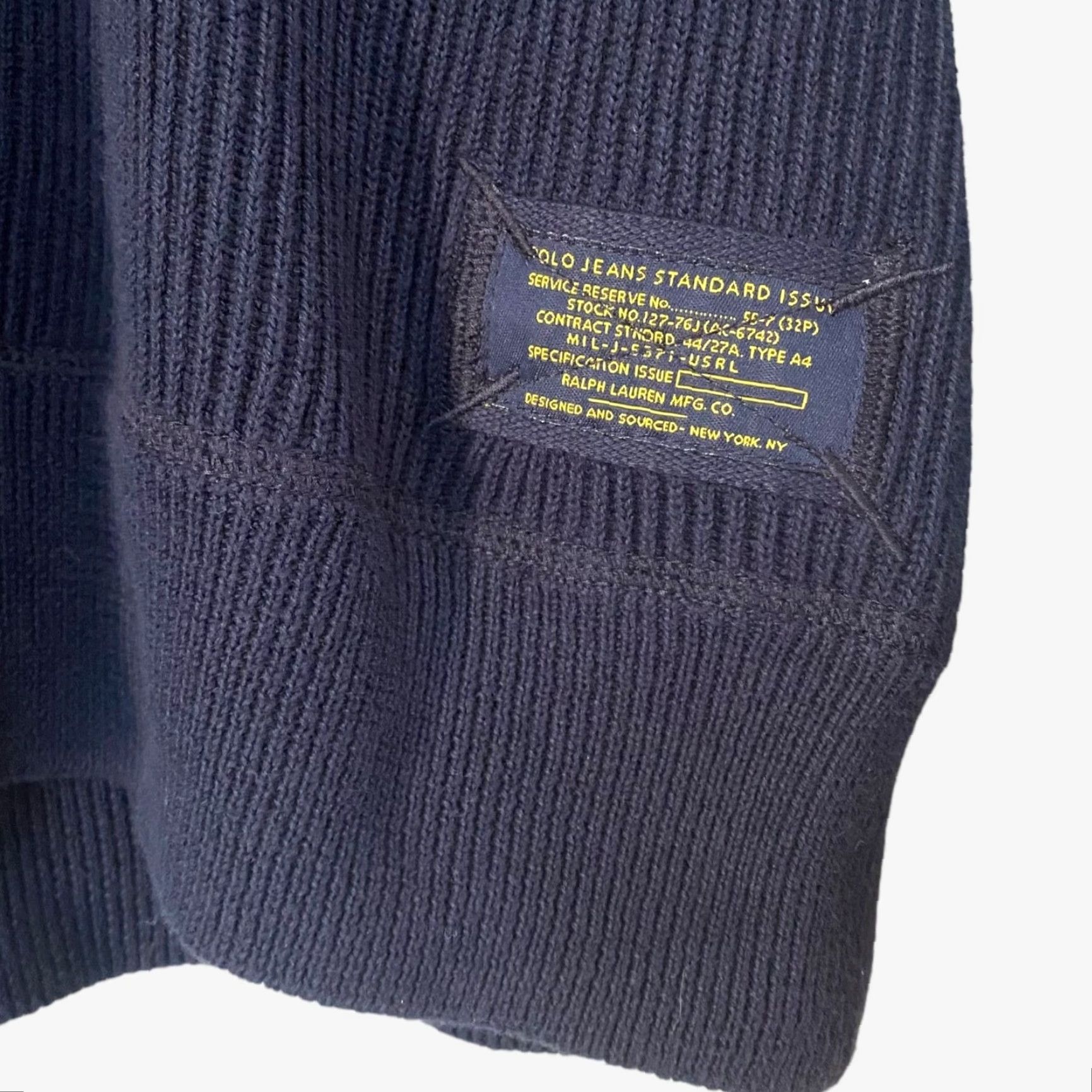 Ralph Lauren VINTAGE Polo Ralph Lauren Ribbed Military Knit 1/4 Zip Sweater Standard Mens 2XL Blue Size US XXL / EU 58 / 5 - 7 Thumbnail