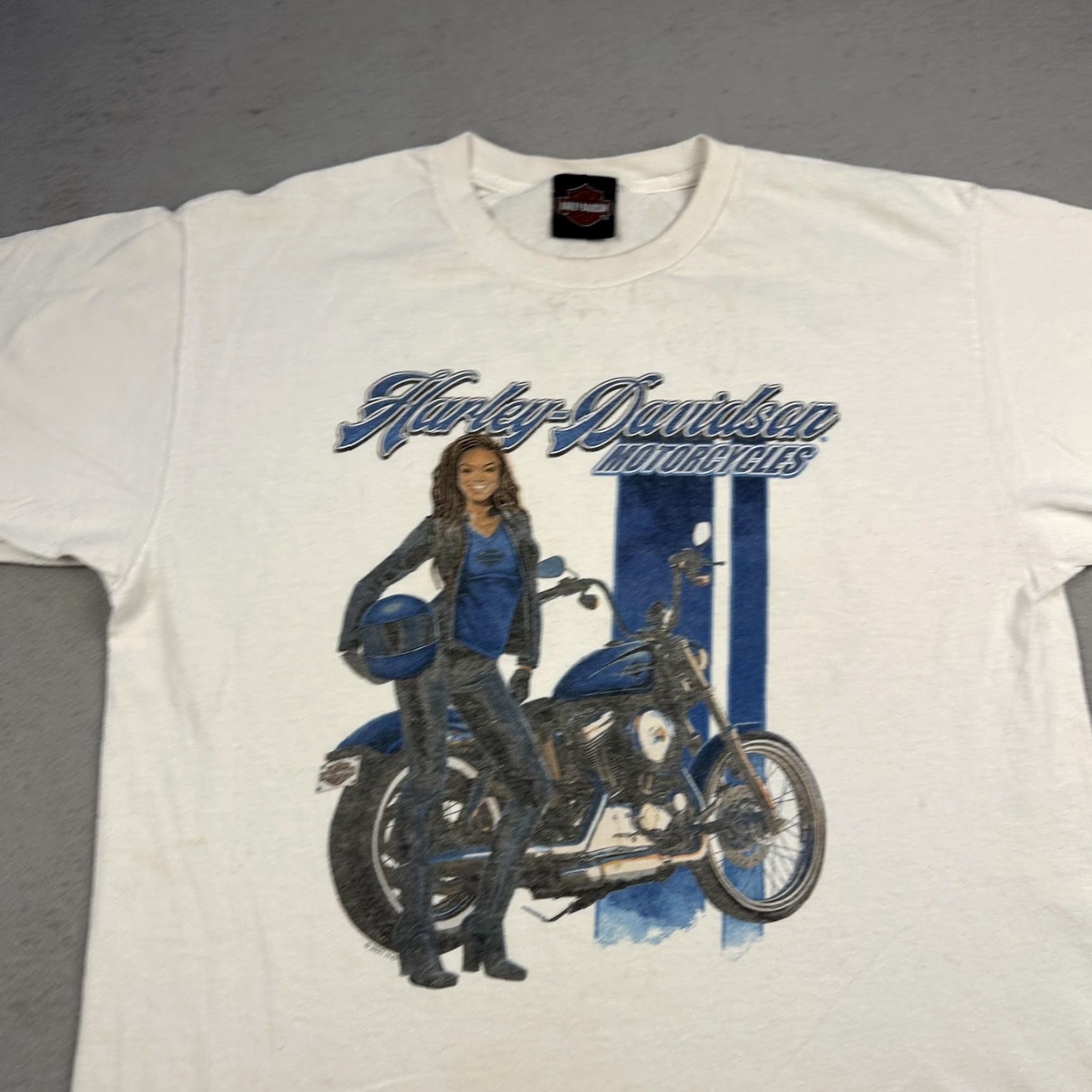 Harley Davidson Harley-Davidson Shirt Mens Large White Motorcycle Skull Graphic Print Back Newnan Size US L / EU 52-54 / 3 - 3 Thumbnail