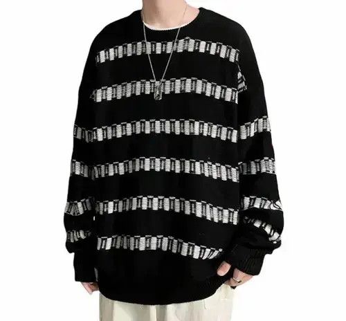 Japanese Brand New Horizontal Knitwear Sweatshirt Jumper Vintage Style Size US M / EU 48-50 / 2 - 1 Thumbnail