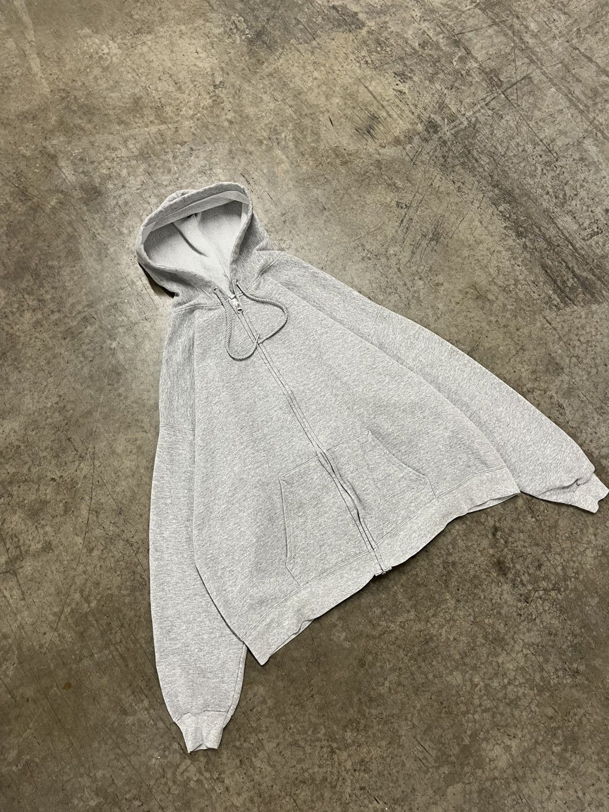 Russell Athletic × Vintage Gray blank zip up boxy fit hoodie skater streetwear hype Size US XL / EU 56 / 4 - 7 Thumbnail