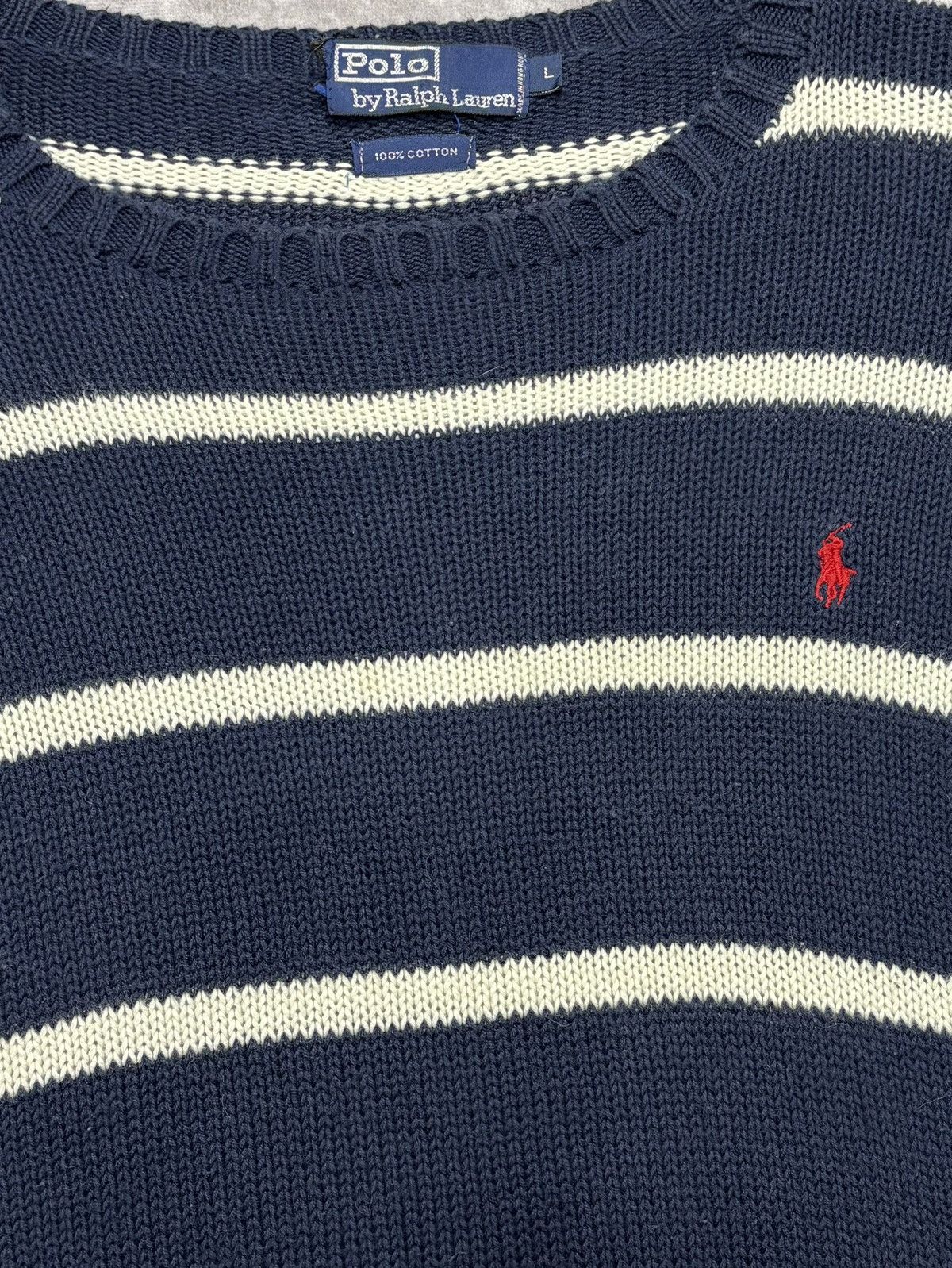 Ralph Lauren 90’s Vintage Polo Ralph Lauren Cotton Knit Sweater Size US L / EU 52-54 / 3 - 2 Thumbnail