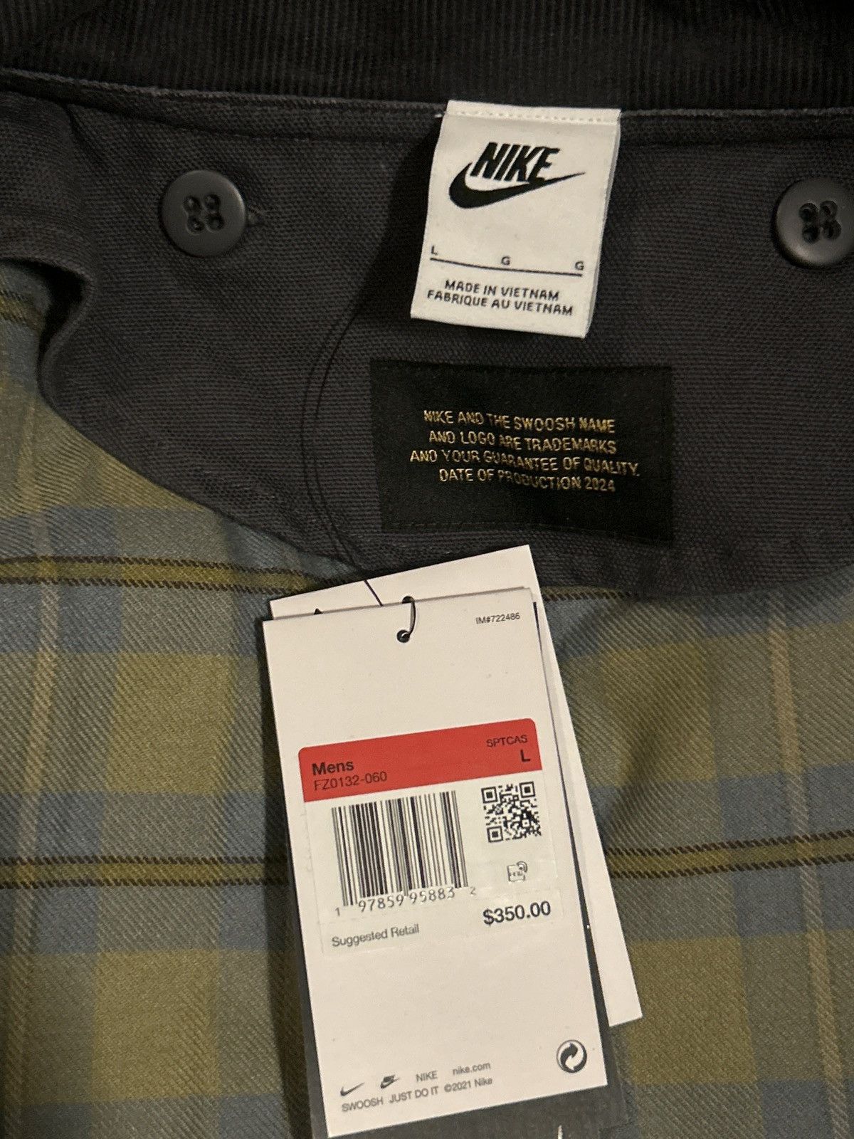 Nike Nike Life Men's Flannel-Lined Barn Coat-NEW-Size:L-2in1 coat Size US L / EU 52-54 / 3 - 5 Thumbnail