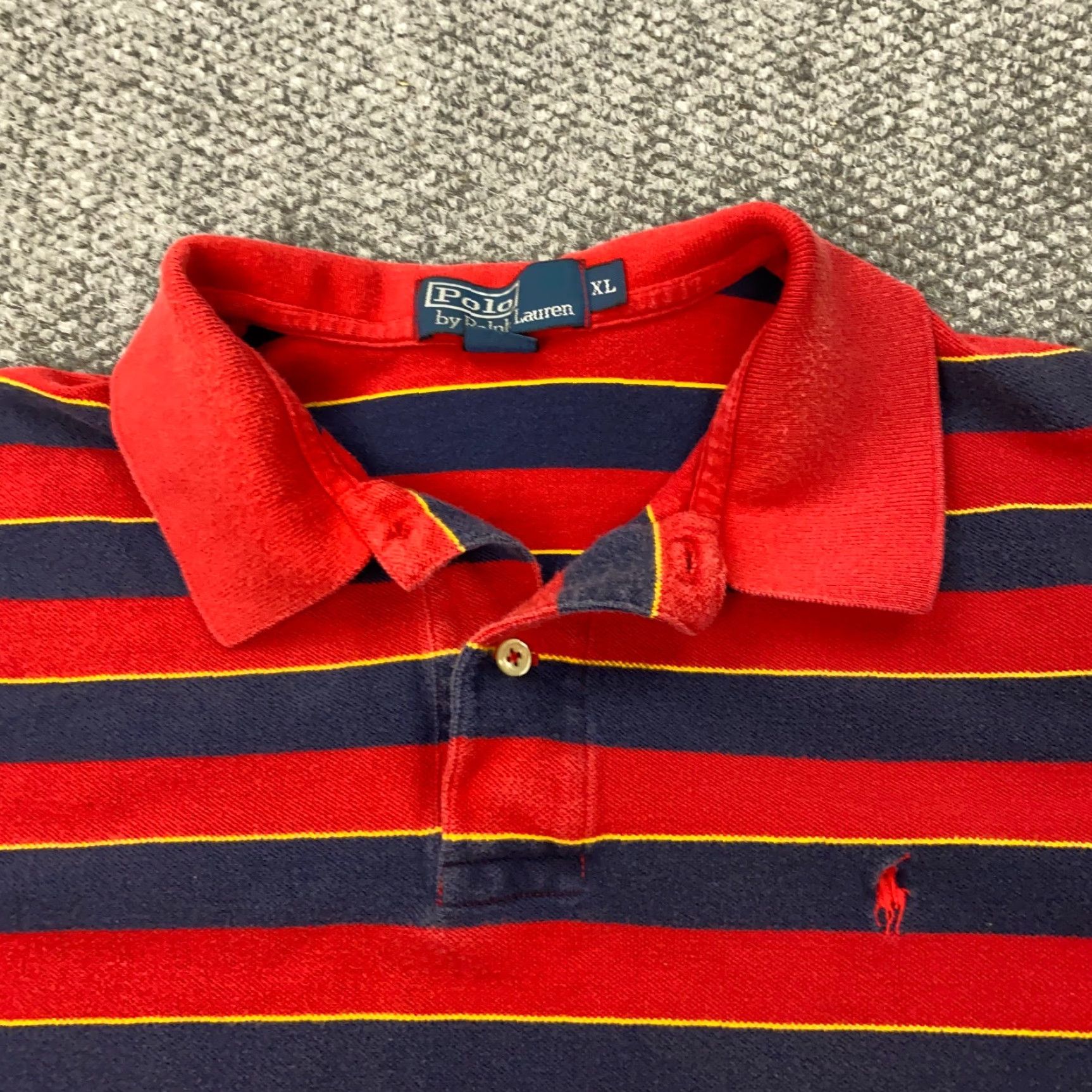 Polo Ralph Lauren VTG Polo Ralph Lauren Shirt Mens XL Red Blue Striped Short Sleeve Pony Preppy Size US XL / EU 56 / 4 - 4 Thumbnail