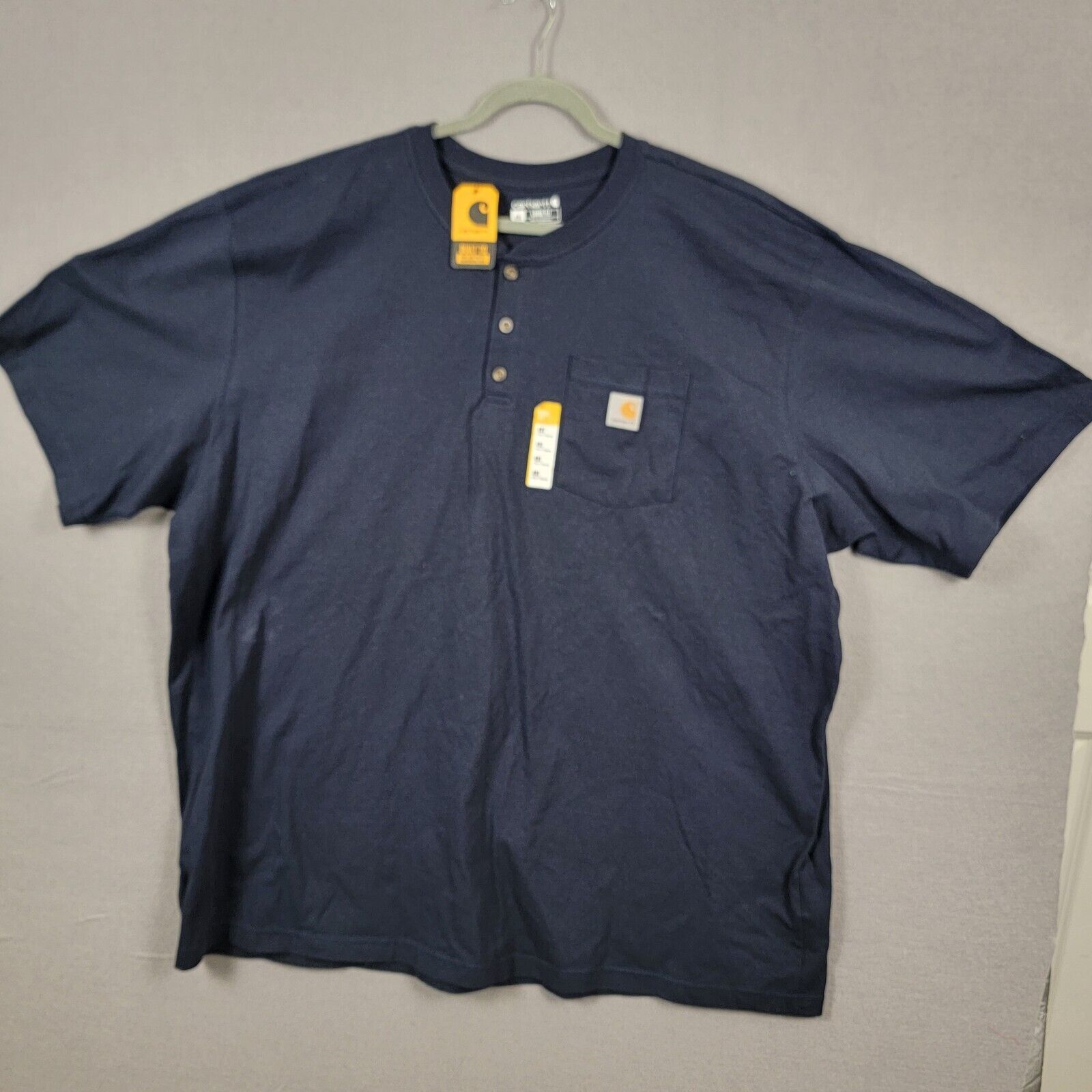 Carhartt CARHARTT T-Shirt 4XL Navy Loose Fit Henley Pockets (327) Size US XXL / EU 58 / 5 - 1 Thumbnail