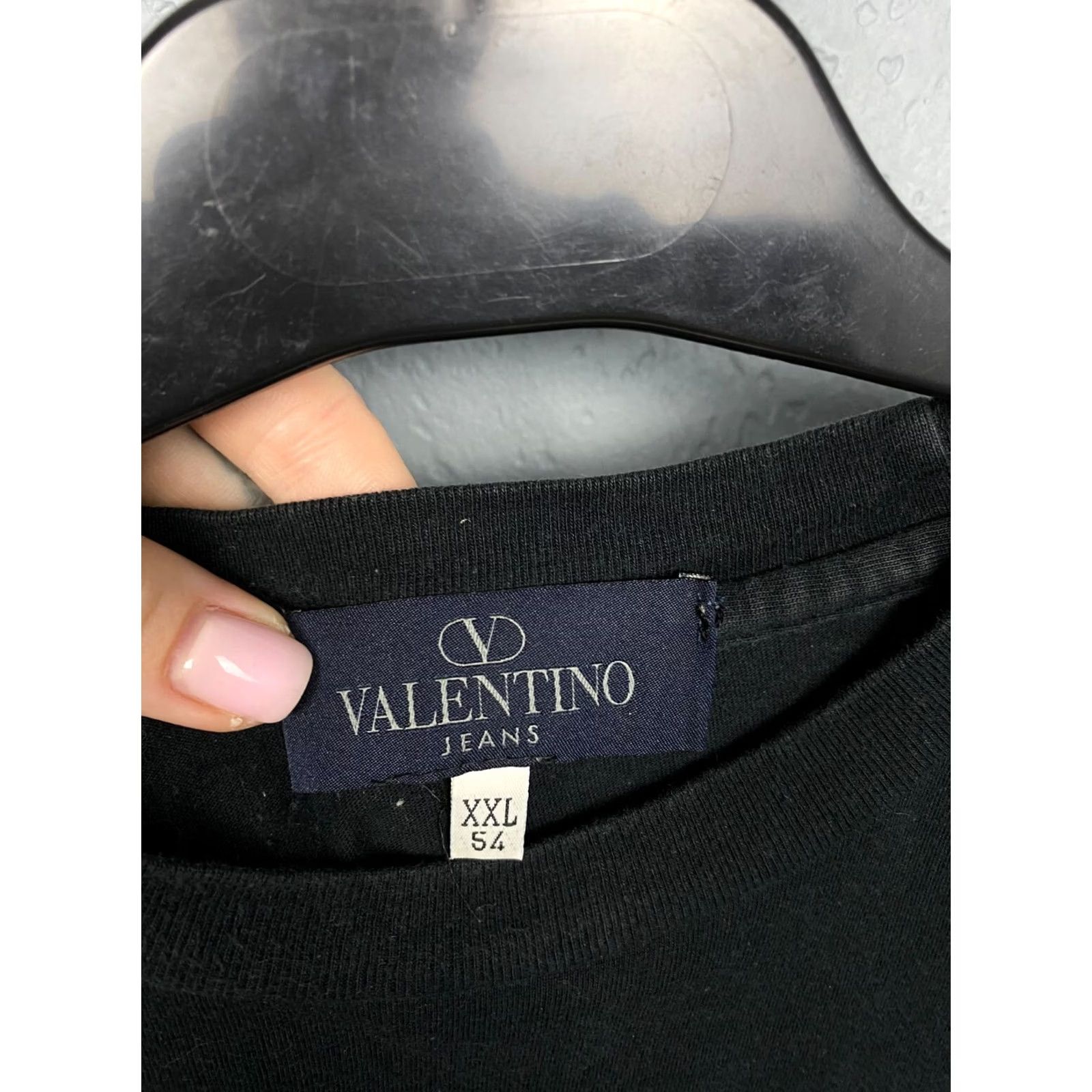 Valentino VINTAGE Valentino Jeans Vintage Mens Crew Neck T-Shirt Size XXL Black Cotton Logo Short Sleeve Crew Neck T-Shirt Mens 2XL Size US XXL / EU 58 / 5 - 5 Thumbnail