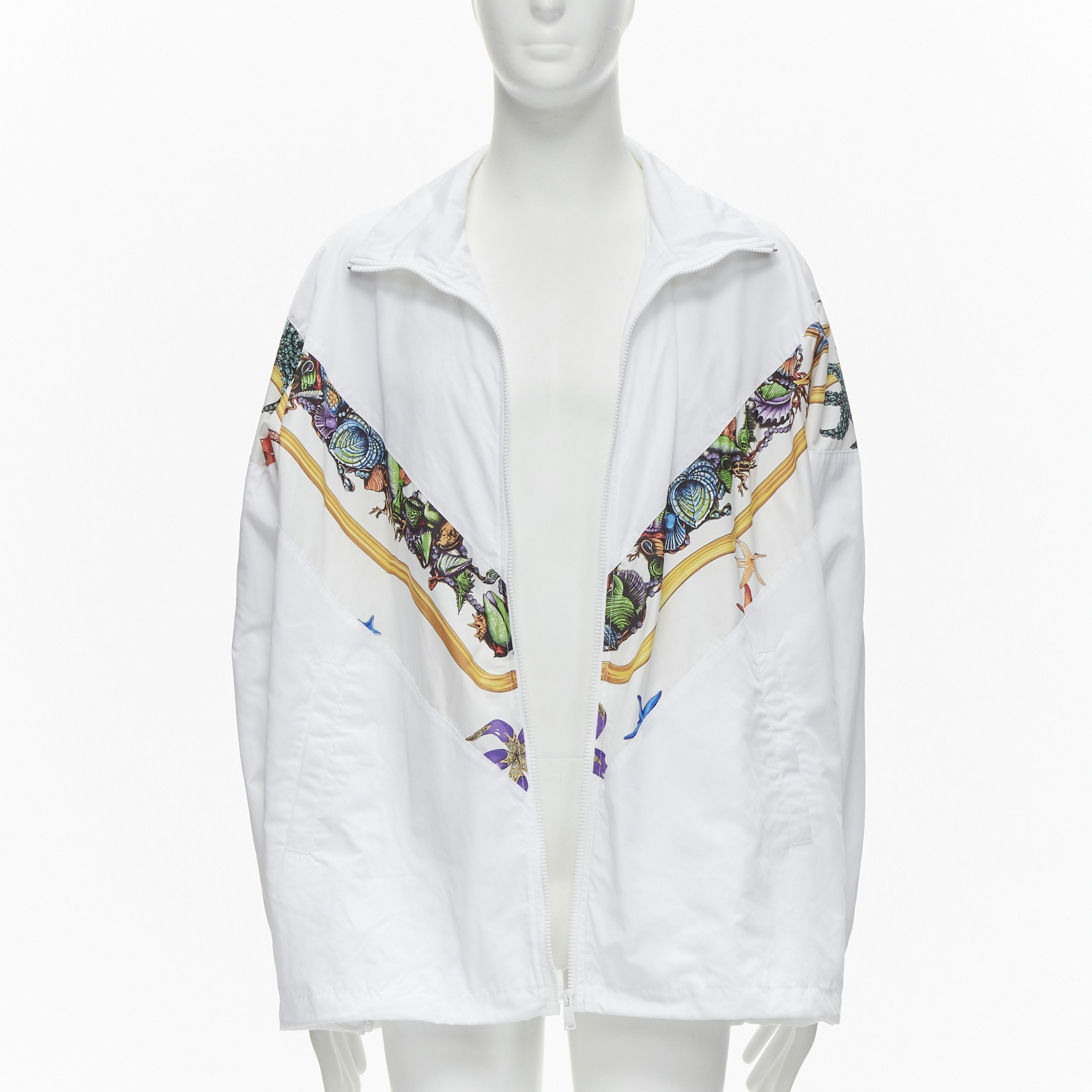 Versace new VERSACE 2021 Tresor De La Mer Runway white starfish track jacket IT52 XL Size US XL / EU 56 / 4 - 1 Thumbnail