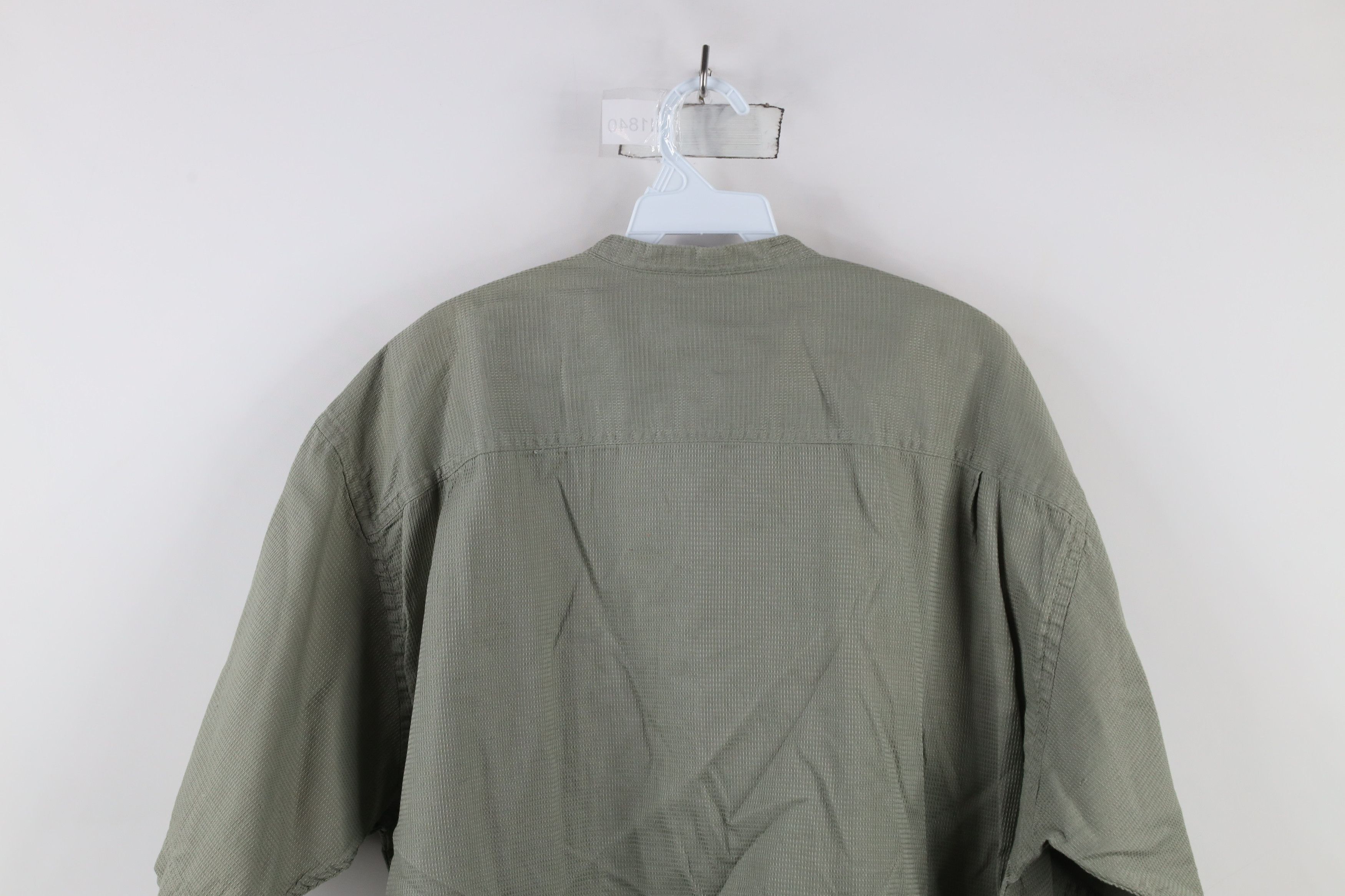 Vintage Vintage 90s Streetwear Band Collar Short Sleeve Button Shirt Size US XL / EU 56 / 4 - 9 Thumbnail