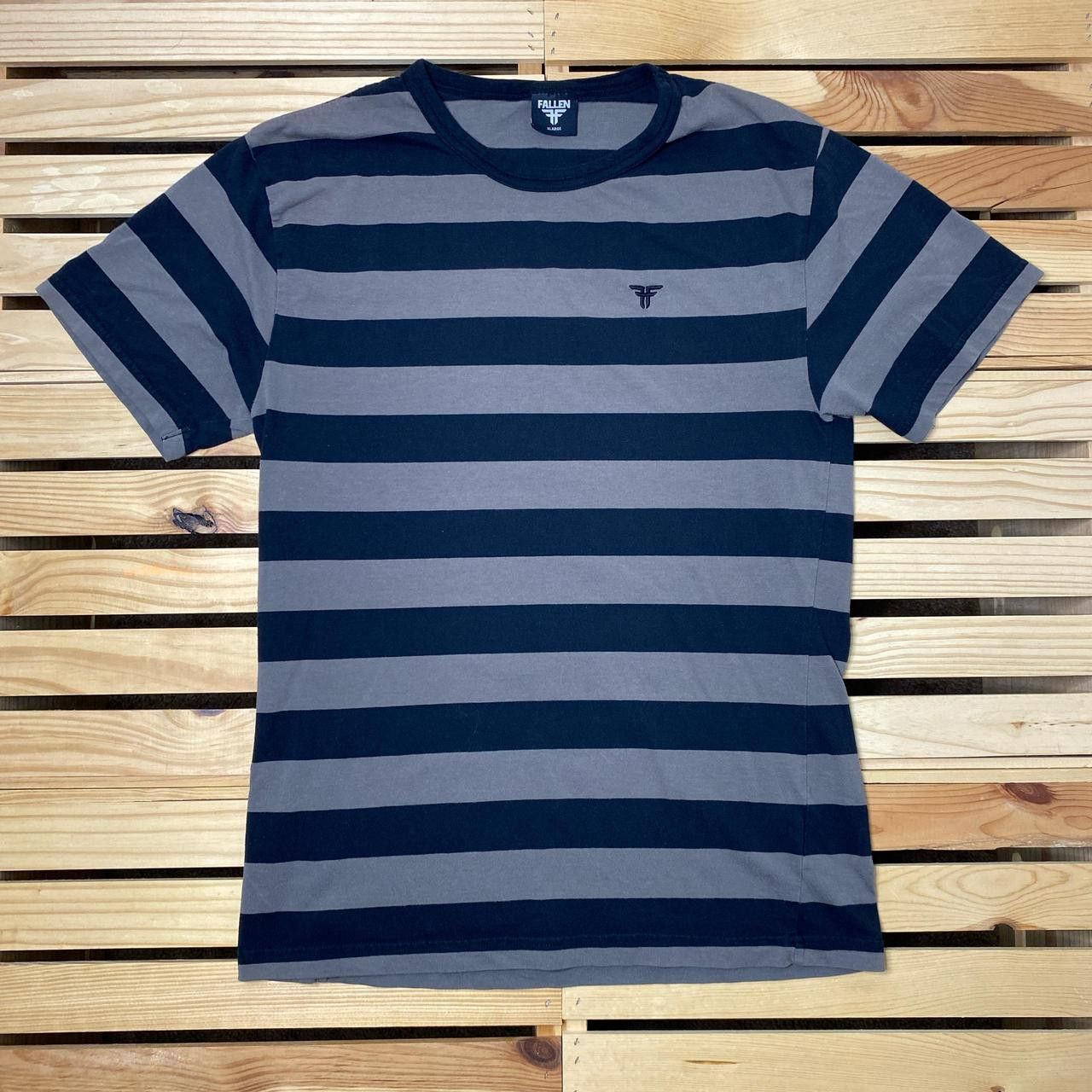 Fallen Vintage Fallen Gray & Black Stripe Y2K Skate Tee Size Medium Size US M / EU 48-50 / 2 - 1 Thumbnail