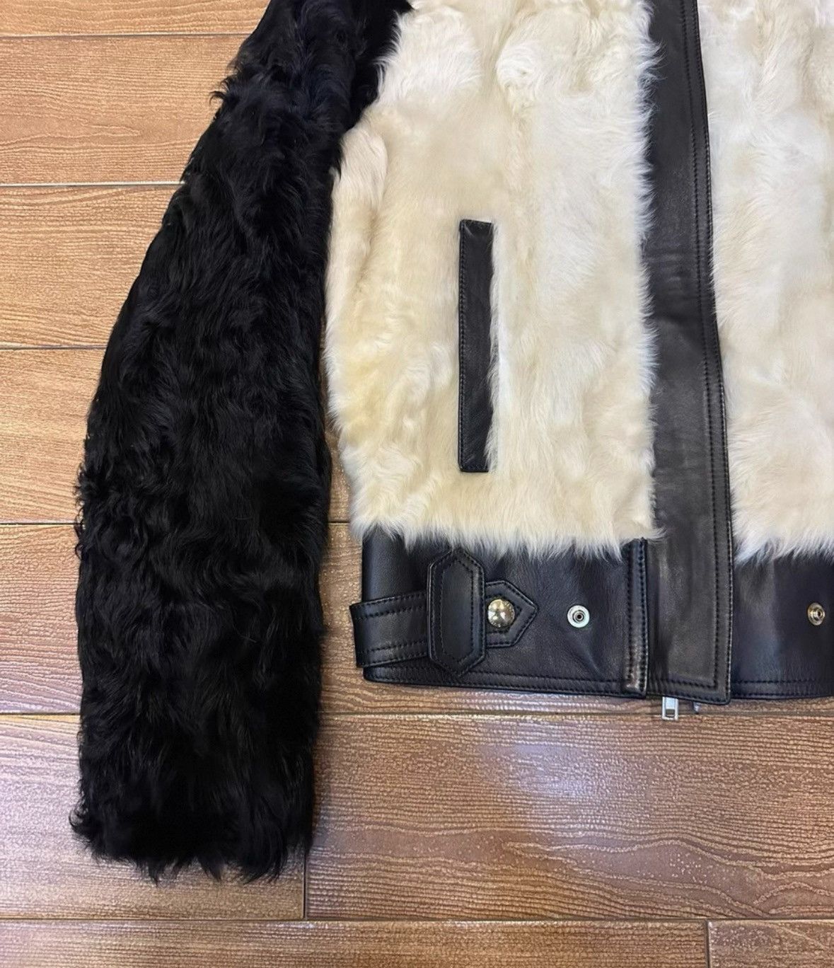 Givenchy Givenchy Size36 Color-Block Furry Lamb Leather Jacket, No A Size US M / EU 48-50 / 2 - 5 Thumbnail