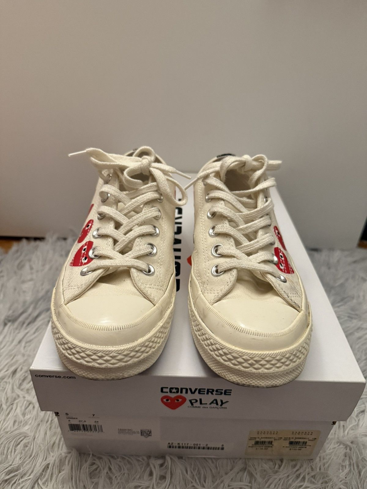 Comme des Garcons PLAY × Converse Comme des Garçons Play x Converse Low Top 'Multi Heart' Size US 5 / EU 37 - 3 Thumbnail