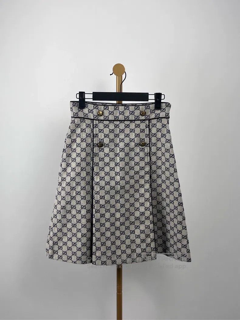 Gucci Gucci Gray full-print logo skirt Size 27" / US 4 / IT 40 - 1 Thumbnail