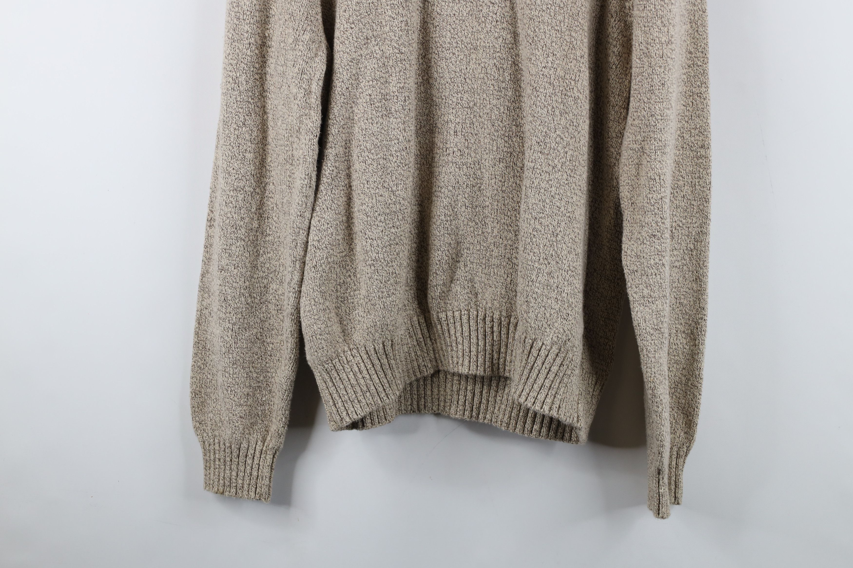 Vintage Vintage 90s Streetwear Distressed Knit Sweater Oatmeal Brown Size US L / EU 52-54 / 3 - 10 Thumbnail