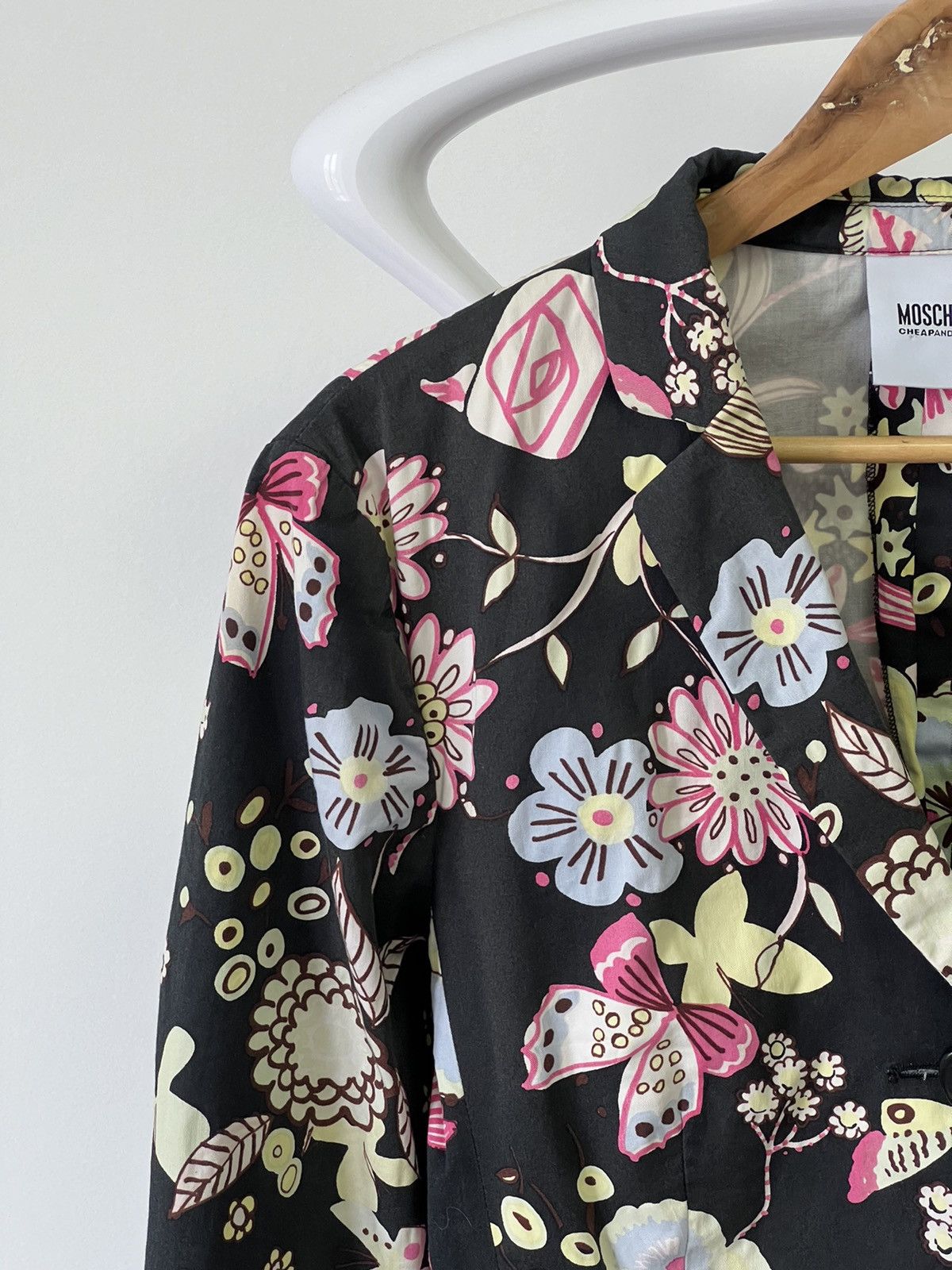Moschino Moschino Cheapandchic Flower Black Blazer By Moschino Size XL / US 12-14 / IT 48-50 - 3 Thumbnail