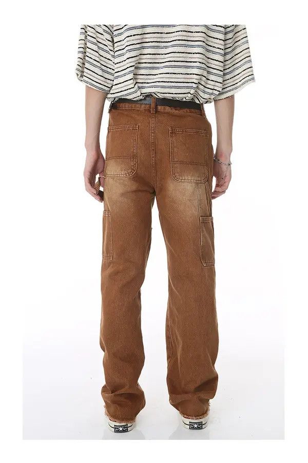 Japanese Brand VIBE Japanese retro straight slim fit raw edge ripped jeans Size US 32 / EU 48 - 8 Thumbnail