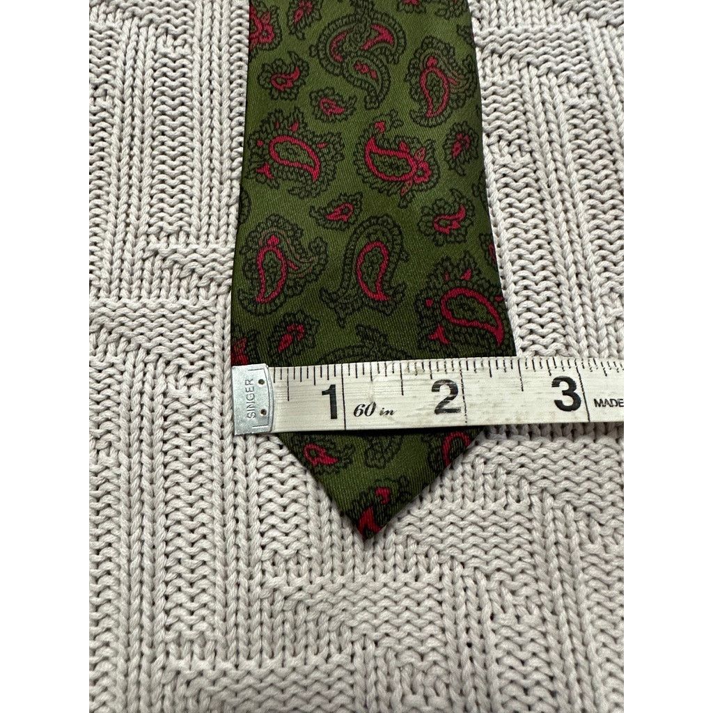 Macys Vintage Macy's green and red paisley silk tie Size ONE SIZE - 5 Thumbnail
