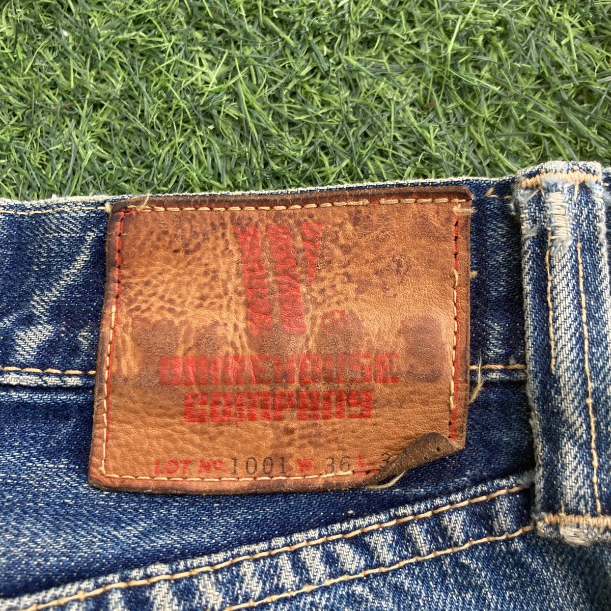 Warehouse & Co. VINTAGE WAREHOUSE SELVEDGE 3 QUARTER DISTRESSED JEANS Size US 33 - 14 Thumbnail