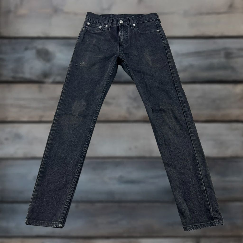 Levi's Levi's 512 Jeans Mens 28x32 Black Dark Wash Slim Fit Stretch Denim Tapered 5-Pocket Regular Rise Mid Handled Zip Button Logo Zipper 32 Inseam Size US 28 / EU 44 - 1 Thumbnail