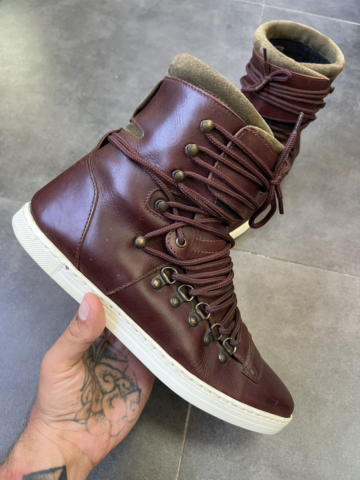 SWEAR London RAF Simons AW 2010 multi-lace type high top leather sneakers Size US 9 / EU 42 - 3 Thumbnail