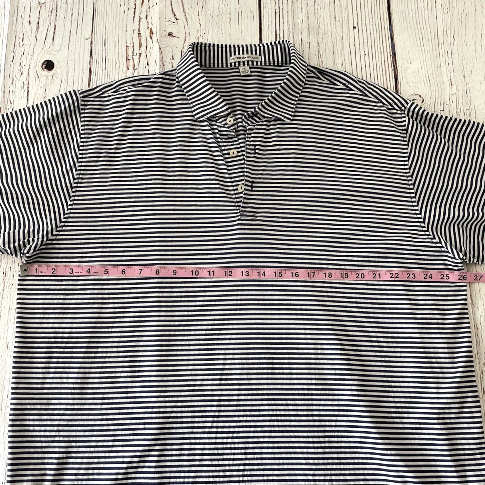 Peter Millar Peter Millar Shirt Short Sleeve Button-Up Striped Blue 2XL Men’s Camels Polo Golf Shirt Size US XXL / EU 58 / 5 - 3 Thumbnail