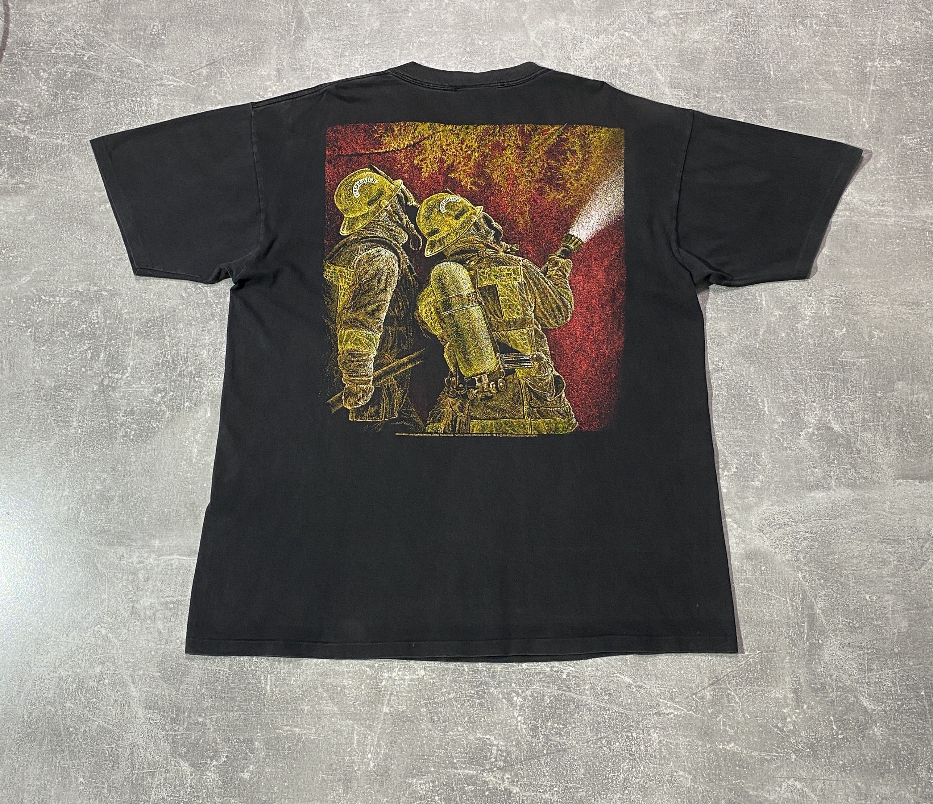 Vintage Vintage 90s Firefighter T-Shirt Size US XL / EU 56 / 4 - 1 Thumbnail