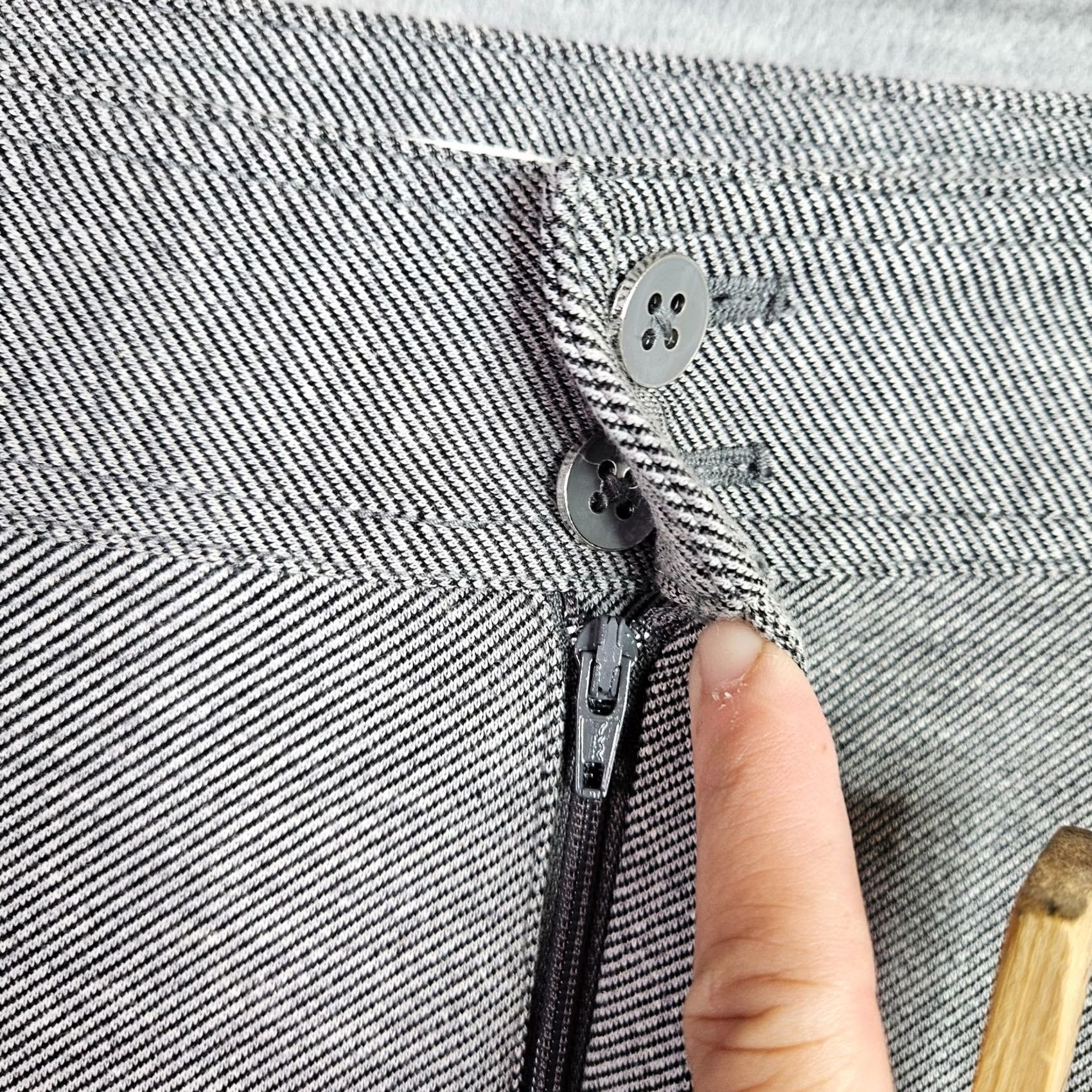 Anthropologie Maeve By Anthropologie Women's Grey Seamed Flare Tweed Pants Sz 14T Tall Regular Front Flat Button Closure Casual Image Measurements Size 36" / US 14 / IT 50 - 7 Thumbnail