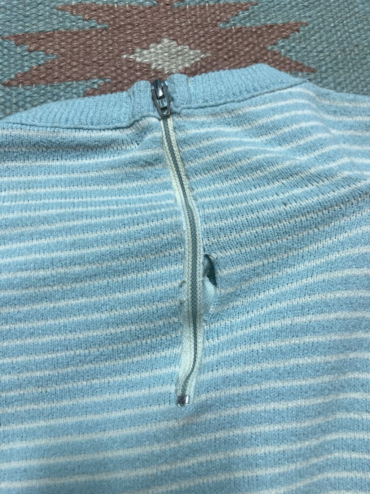 Vintage Vintage 60s t shirt striped textured blue women’s large Size L / US 10 / IT 46 - 9 Thumbnail