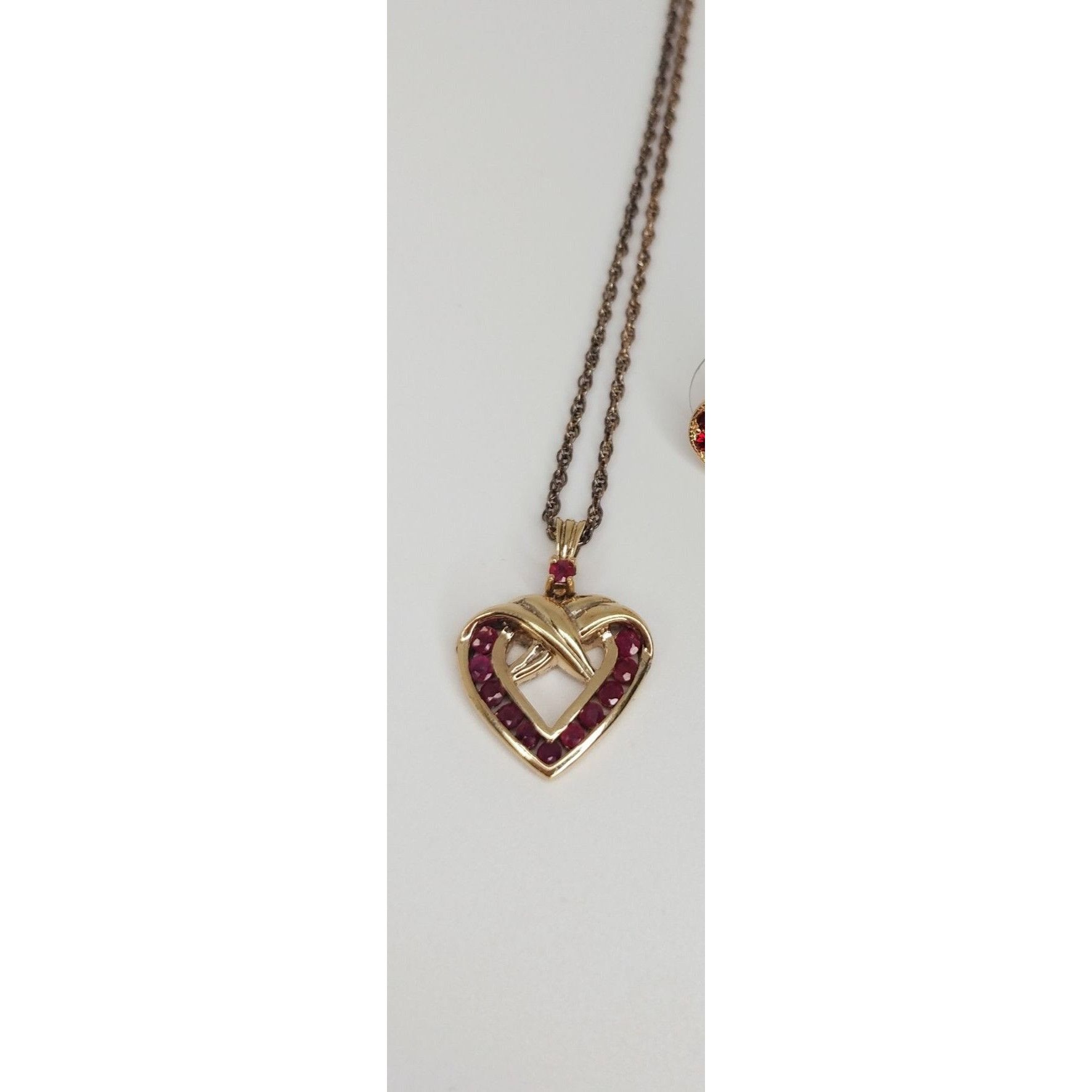 Vintage Danbury Mint Vermeil Necklace Genuine Ruby 14k Gold / Sterli Size ONE SIZE - 13 Thumbnail