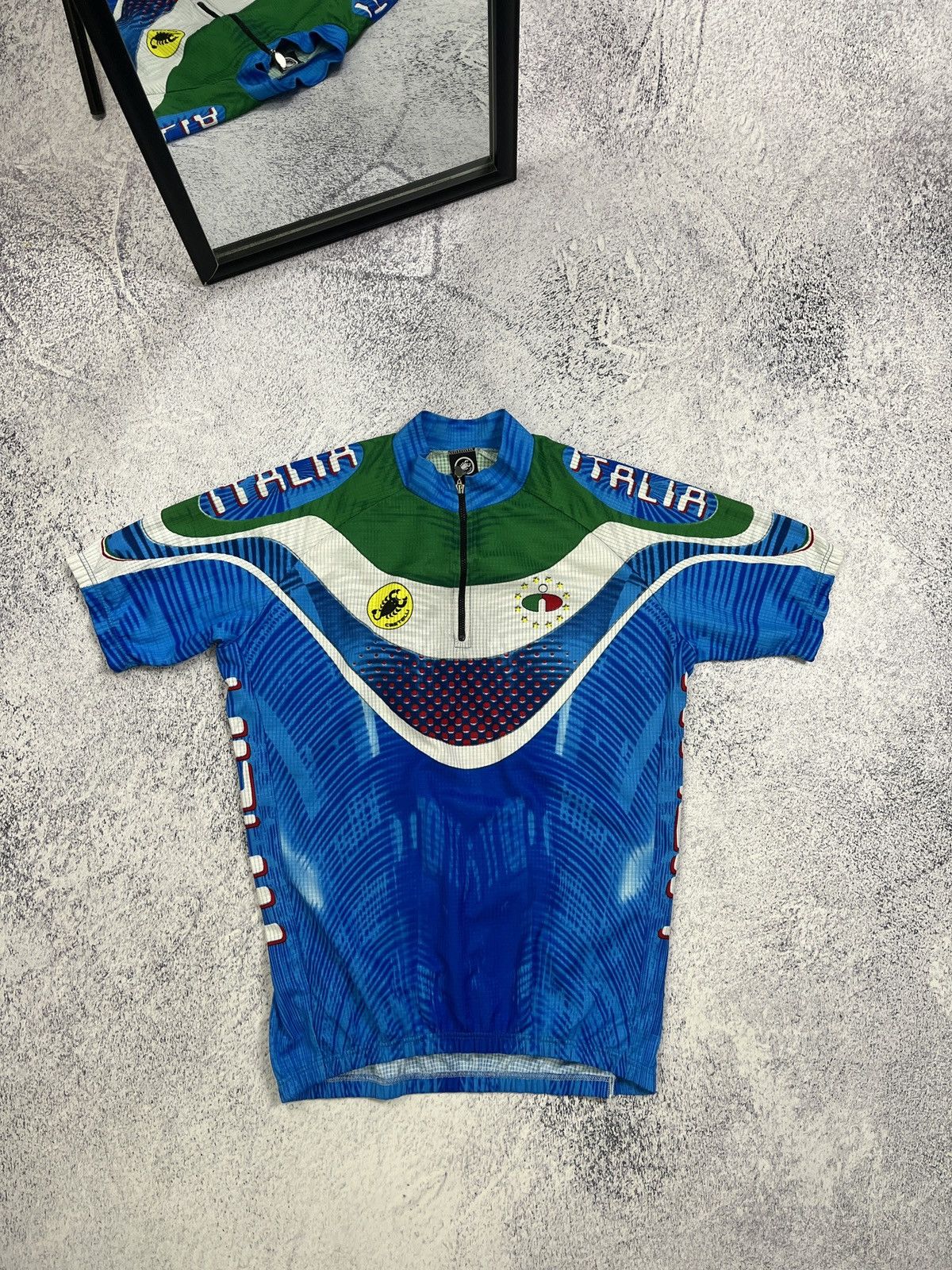 Vintage Castelli Italia Velo Cycling Jersey Crazy Overprint Rare Size US XL / EU 56 / 4 - 1 Thumbnail