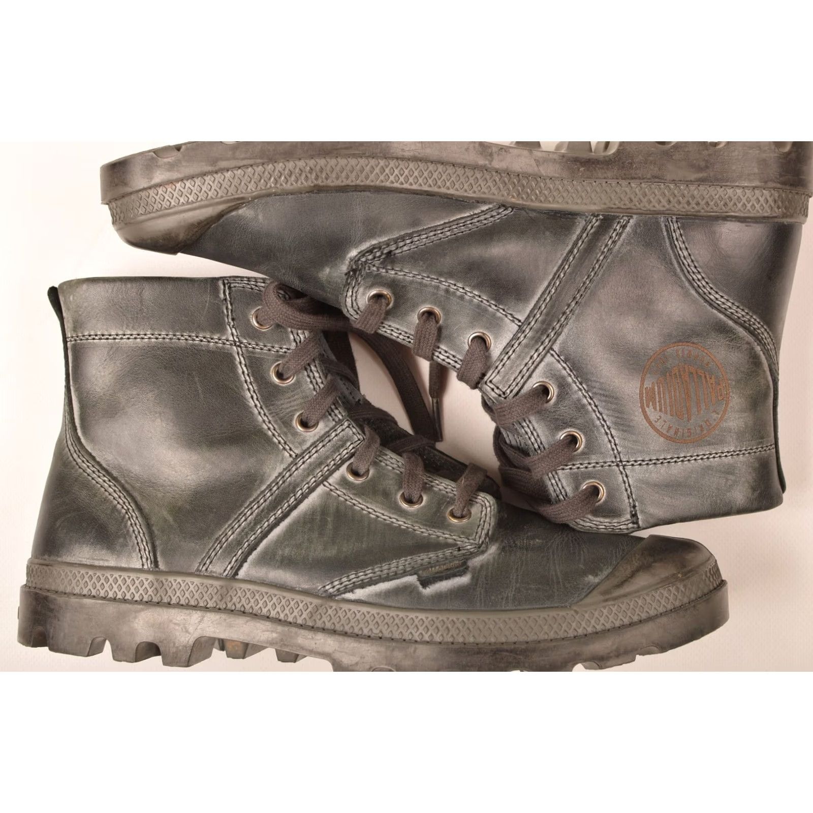 Palladium Palladium Pallabrouse Gray Leather Combat Boots 45 Mens UK 10.5 US 11.5 EU 45 Size 03079013 Size US 11 / EU 44 - 5 Thumbnail