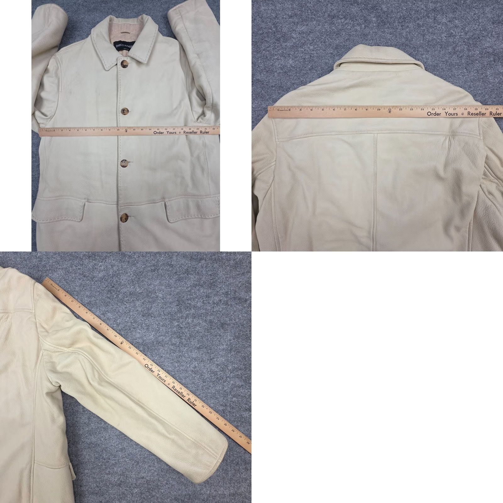 Mandelli Enrico Mandelli Leather Jacket Men's L Ivory DEERSKIN Camel Hair Lined Overcoat Size US L / EU 52-54 / 3 - 11 Thumbnail