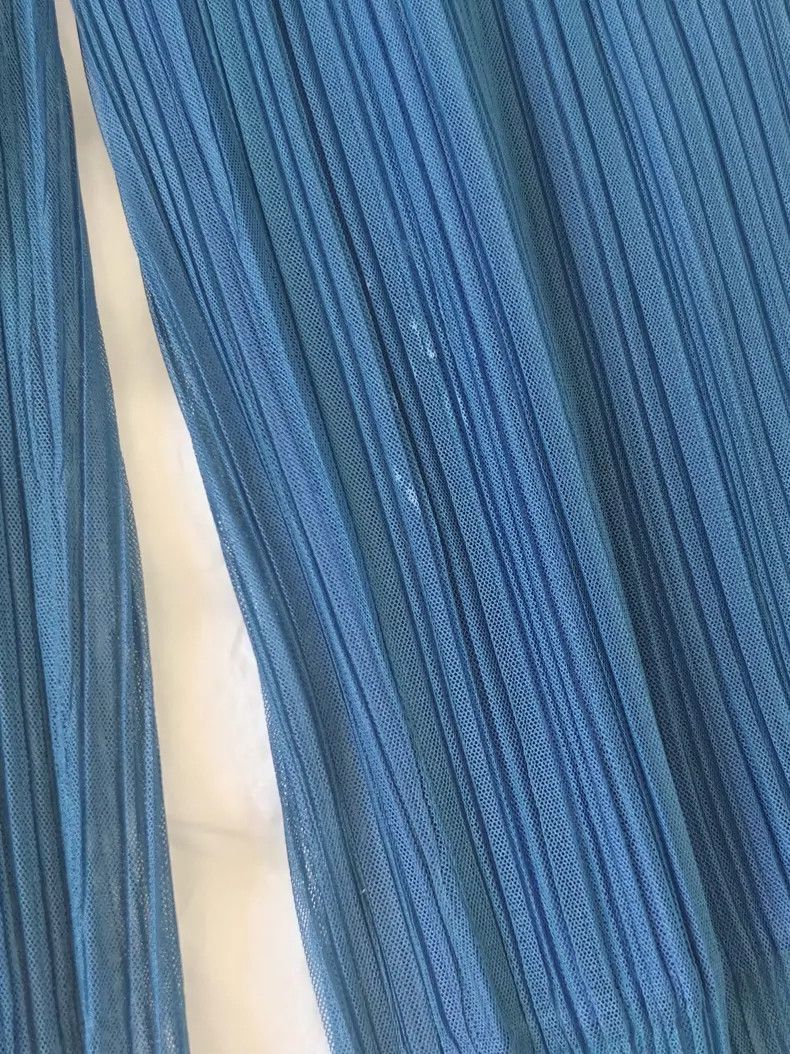 Issey Miyake Issey Miyake size:5 Blue double-layered pleated wide-leg p Size 31" - 3 Thumbnail