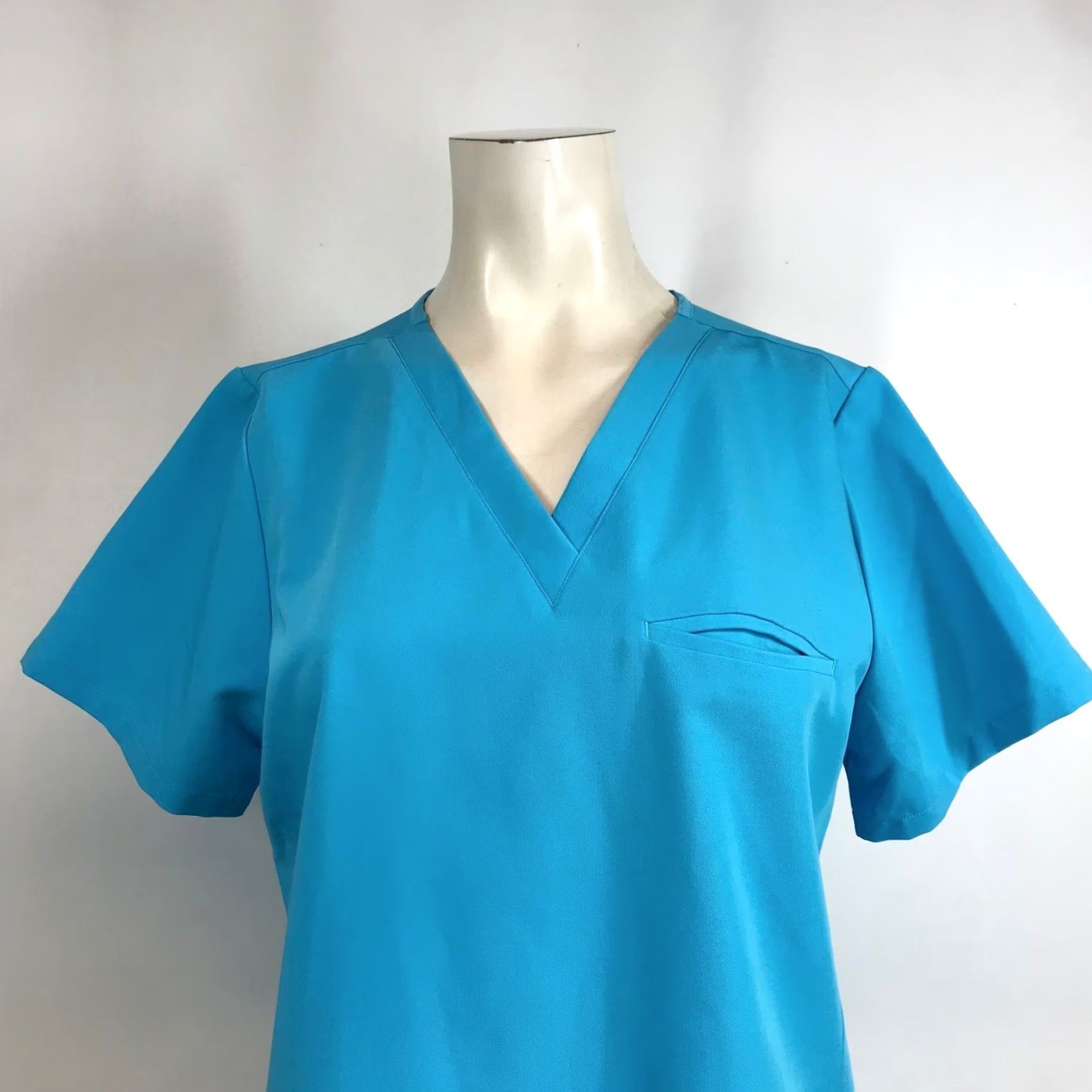 Vintage Mandala Blue V Neck Scrub Top Woven Equa Tek Technology Size M Women Size M / US 6-8 / IT 42-44 - 2 Thumbnail