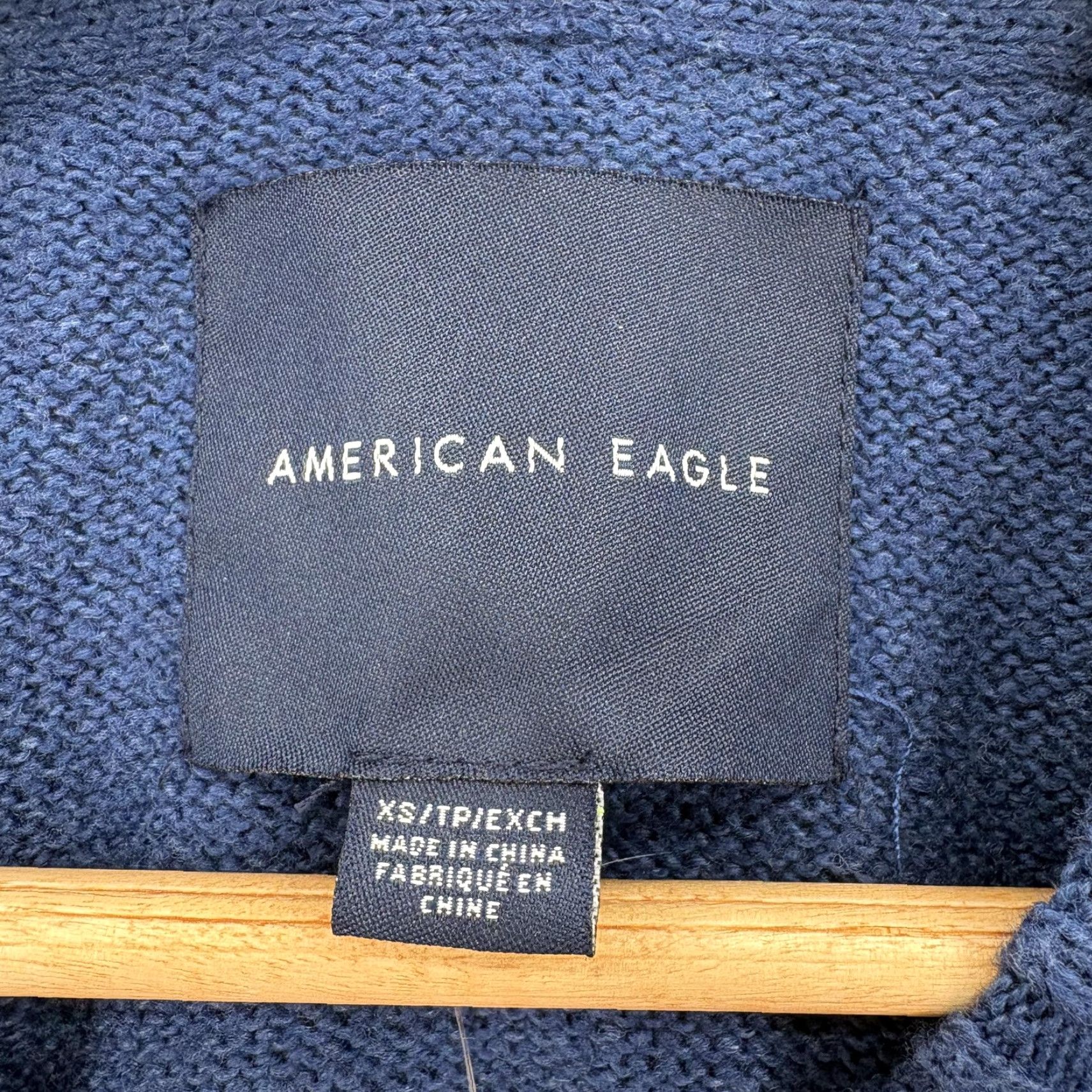 American Eagle Outfitters American Eagle Sweater Mens XS Blue Cotton Blend Crewneck Knit Pullover Casual Size US XS / EU 42 / 0 - 4 Thumbnail