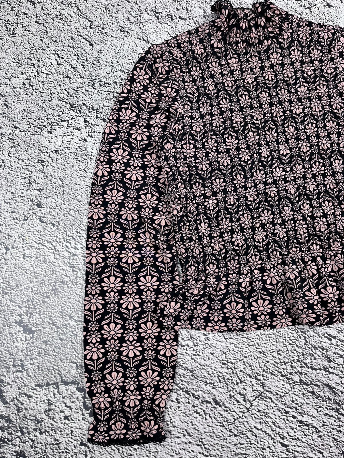 Sandro Vintage Sandro Stretch Floral Turtleneck Blouse Top Size M / US 6-8 / IT 42-44 - 2 Thumbnail