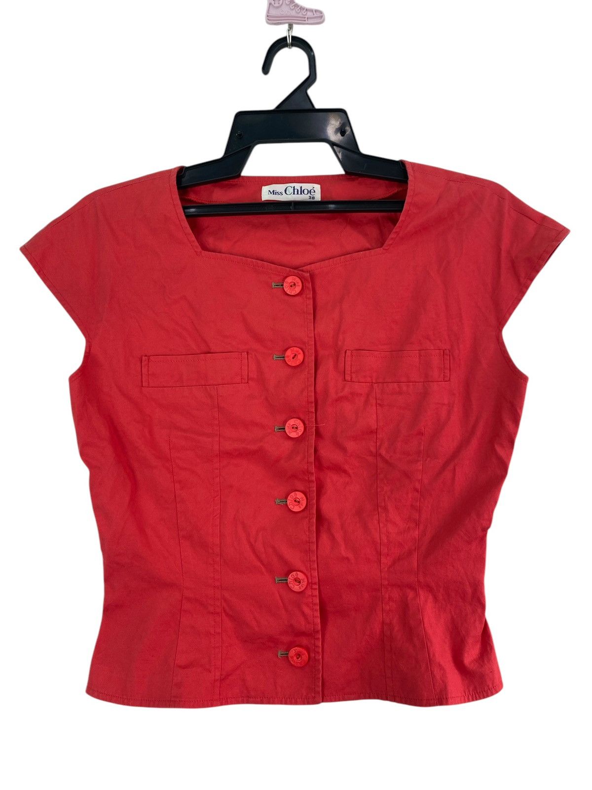 Chloe × Vintage Vtg 90s Miss Chloe button up waistcoat jacket Size XS / US 0-2 / IT 36-38 - 2 Thumbnail