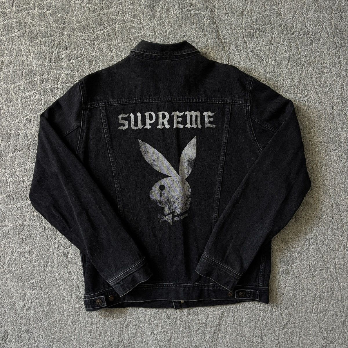 Playboy × Supreme Supreme x Playboy Button Up Denim Jean Jacket Black/ White Size US XL / EU 56 / 4 - 1 Thumbnail