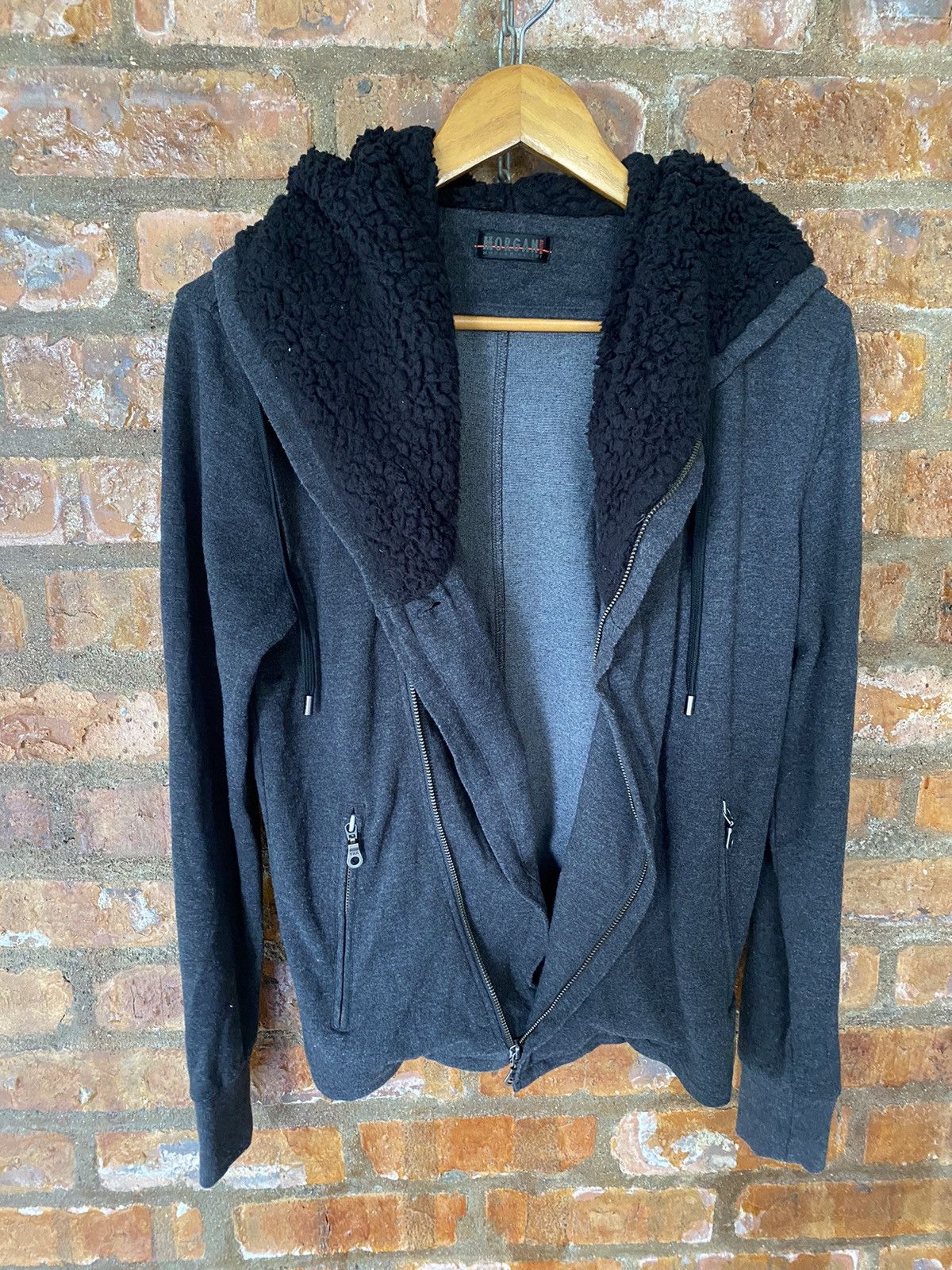 If Six Was Nine × Japanese Brand × Morgan Homme Morgan Homme boa Bona asymmetrical hoodie Size US S / EU 44-46 / 1 - 12 Thumbnail