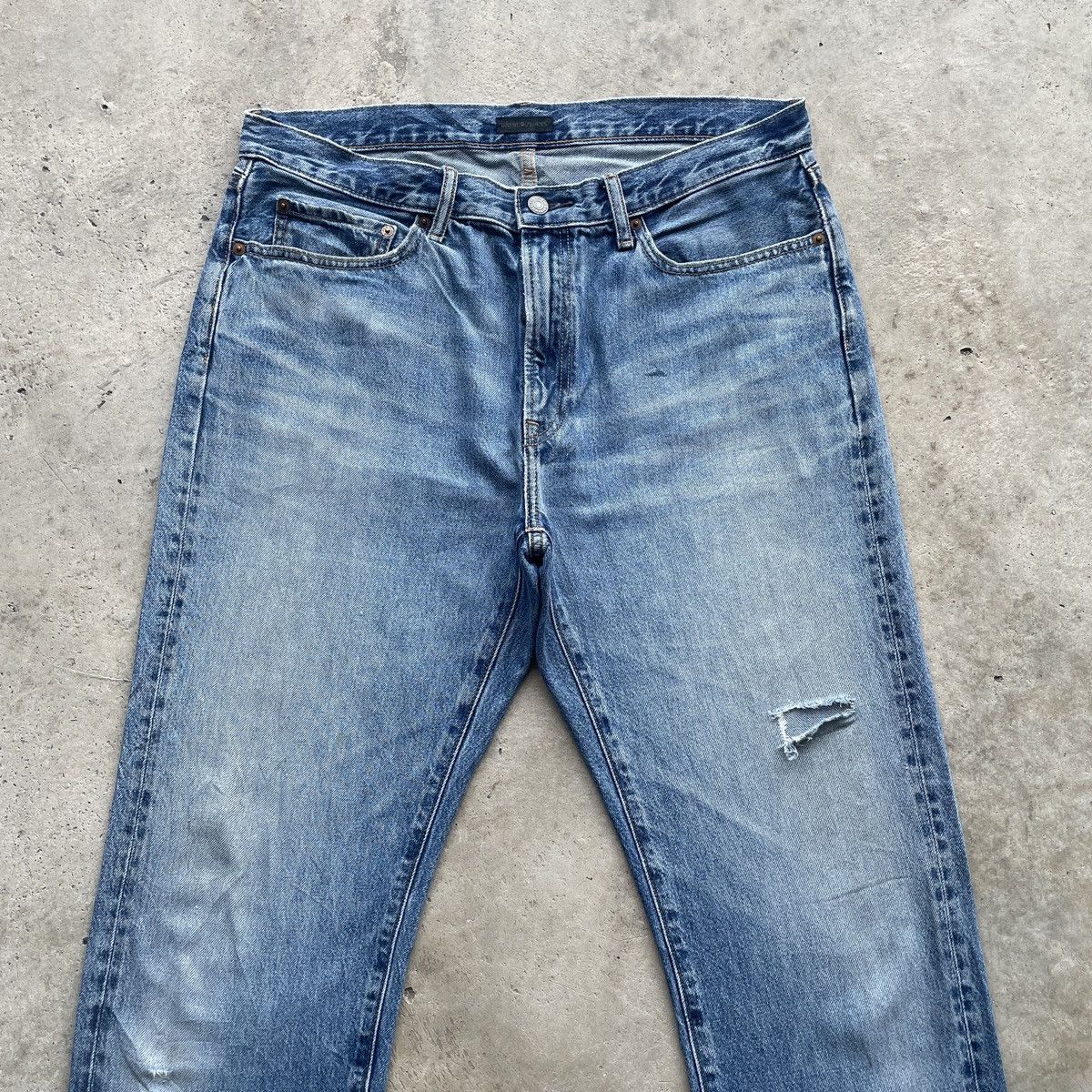 Japanese Brand Vintage Japanese Faded Jeans Denim Pants Distressed W35x31 Size US 35 - 3 Thumbnail