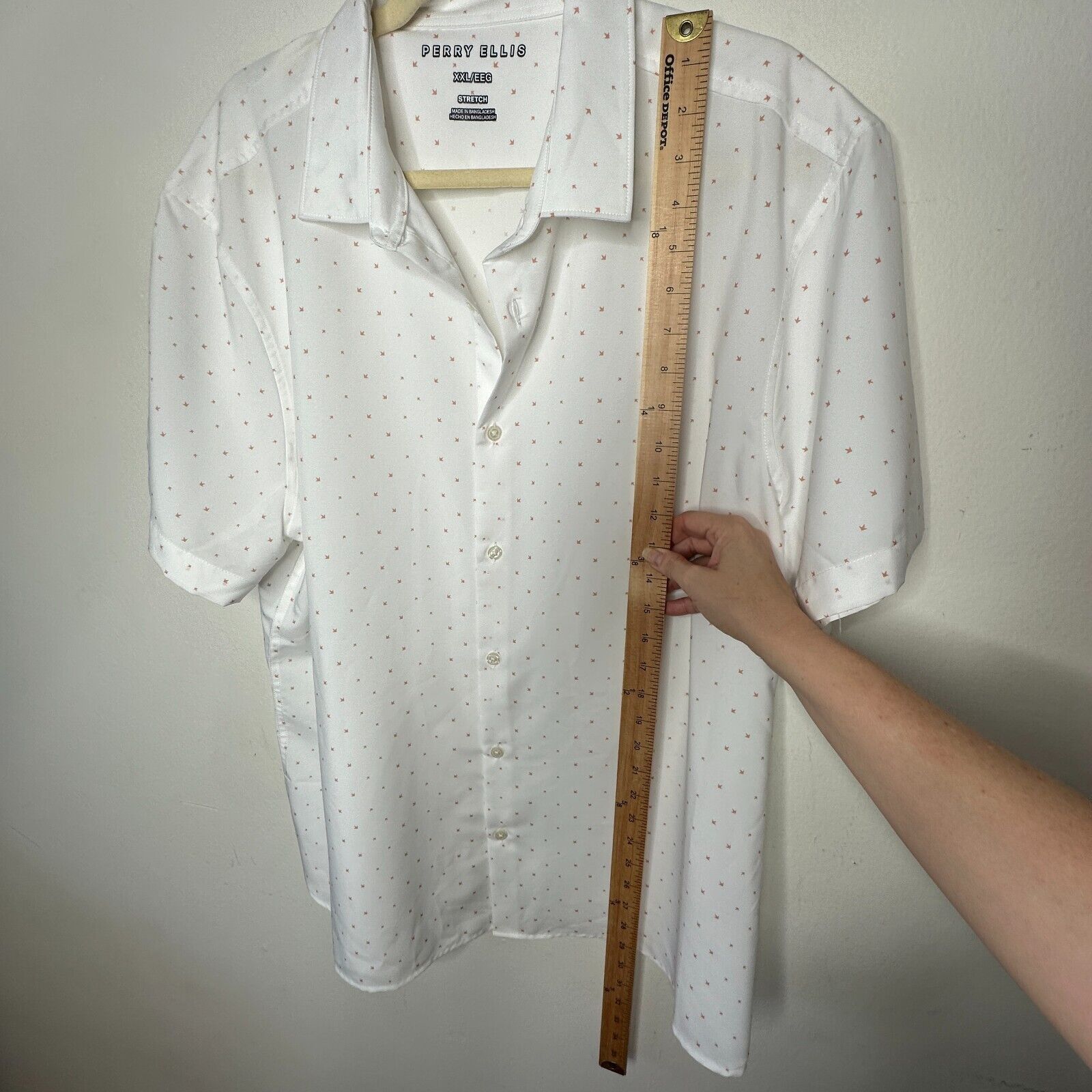 Perry Ellis Perry Ellis Arrow-Dot Print Short Sleeve Button Shirt XXL Size US XXL / EU 58 / 5 - 10 Thumbnail