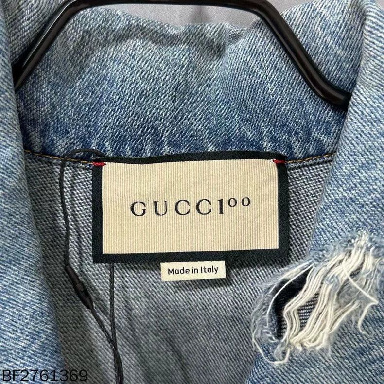 Gucci Gucci Size38 Back belt logo denim sleeveless jacket Size US XXS / EU 40 - 4 Thumbnail