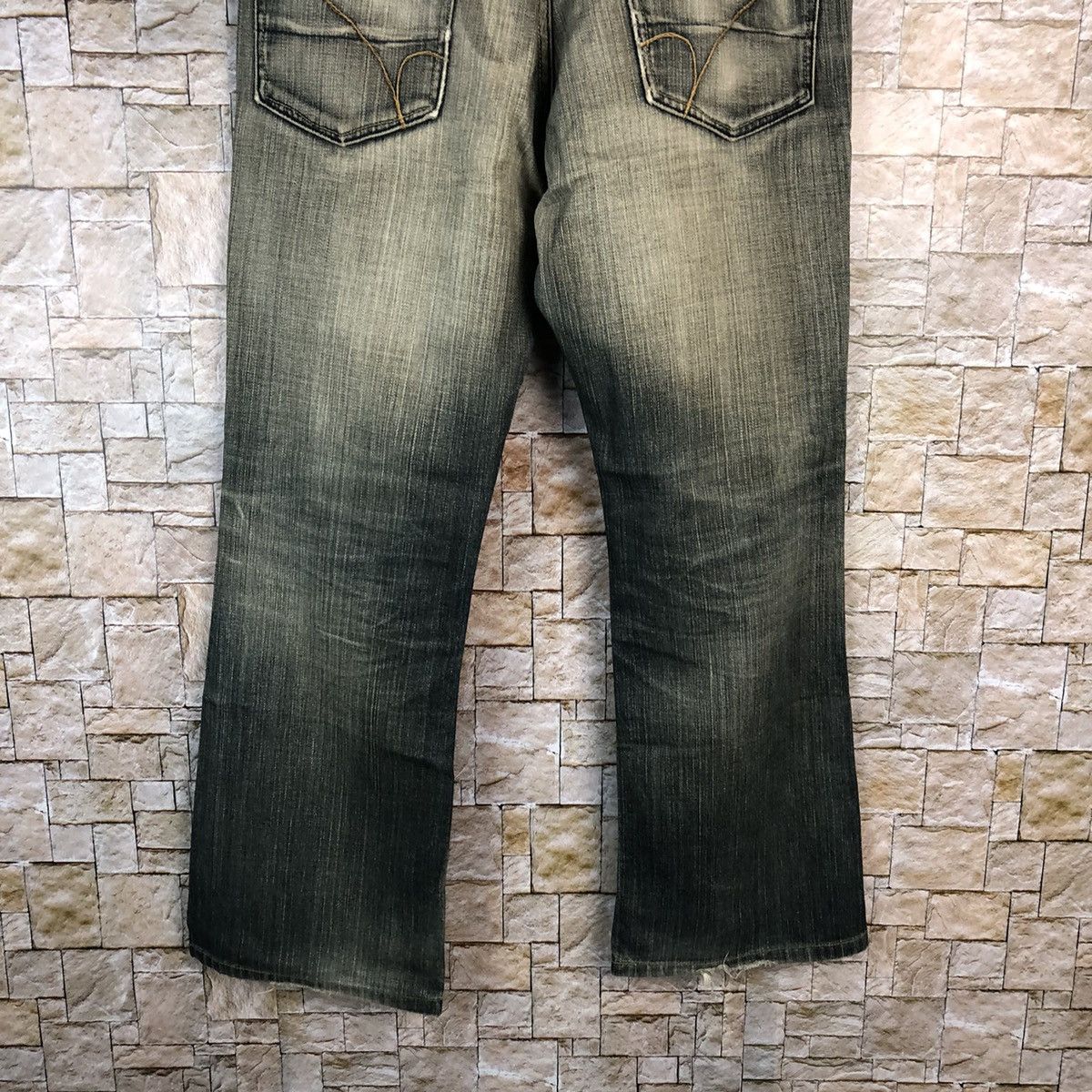 Japanese Brand Back Number Black faded vintage Denim Pants #A1009 Size US 31 - 14 Thumbnail