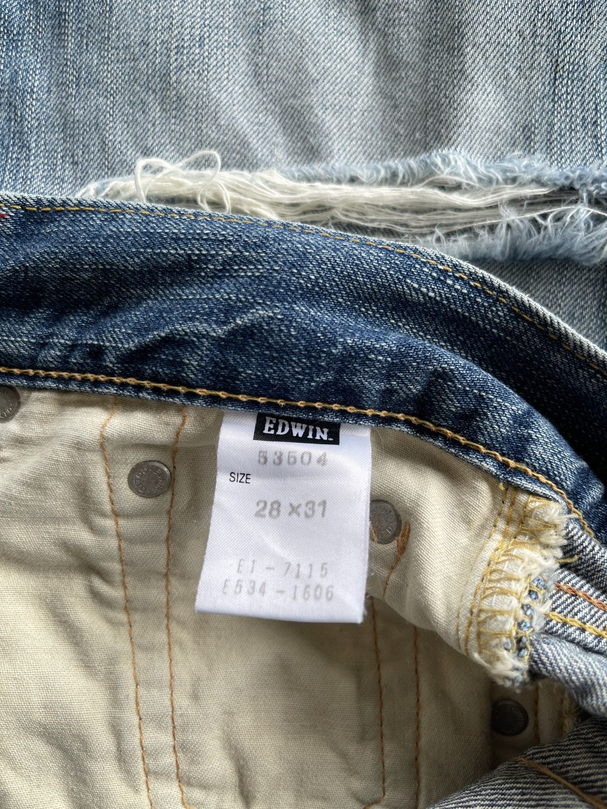 Japanese Brand Vintage Edwin 504 Distressed Denim Streetwear Size US 30 / EU 46 - 12 Thumbnail