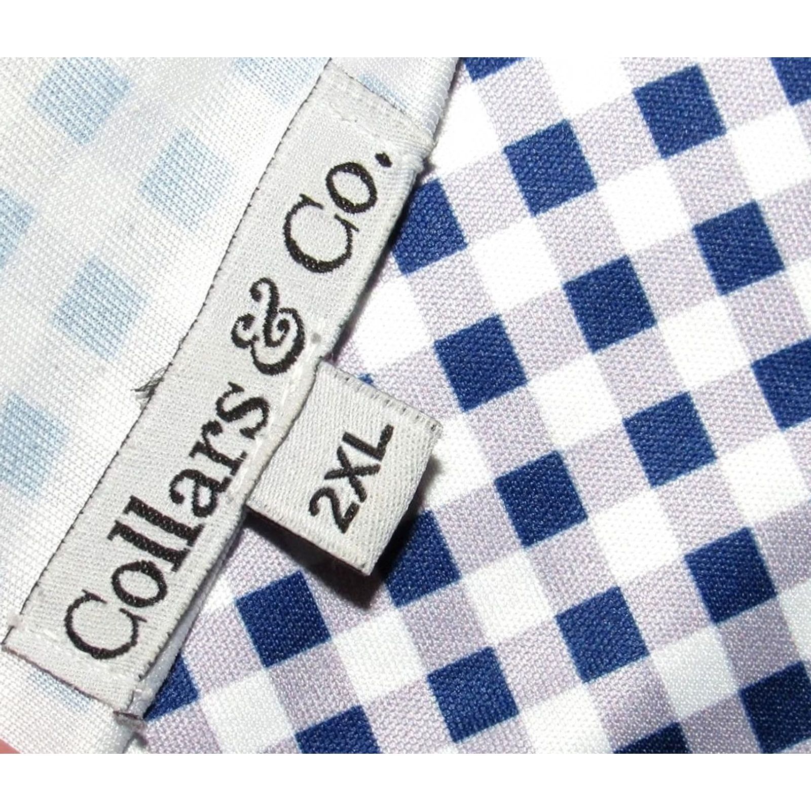 CO COLLARS & CO Blue White Gingham Short Sleeve Polo Shirt XXL Mens Size US XXL / EU 58 / 5 - 3 Thumbnail