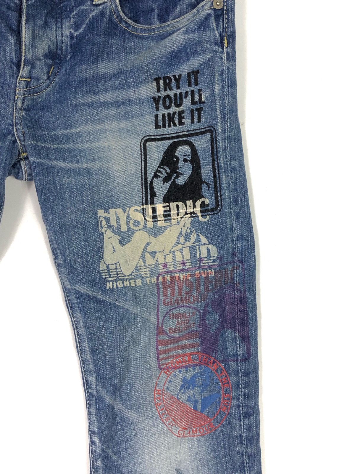 Hysteric Glamour RARE🔥VINTAGE HYSTERIC JEANS PRINTED SMALL SKINNY FIT Size 30" / US 8 / IT 44 - 6 Thumbnail