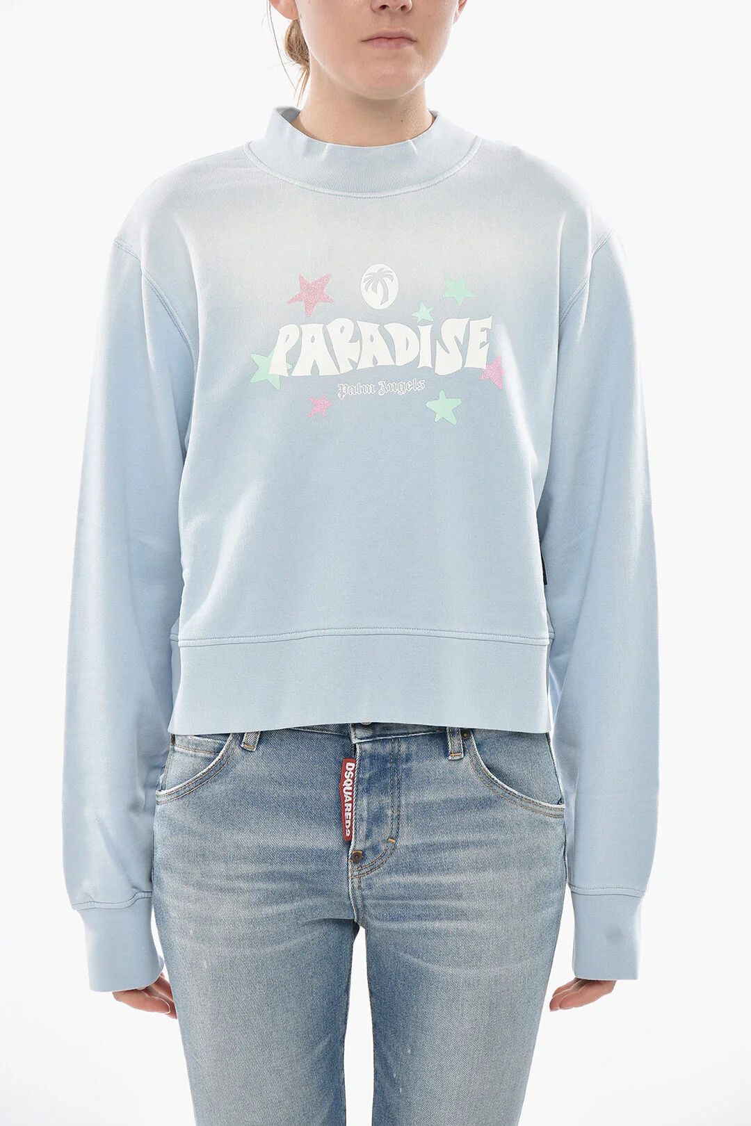 Palm Angels og1mm0326 Crewneck Sweatshirt Light Blue Size L / US 10 / IT 46 - 1 Thumbnail