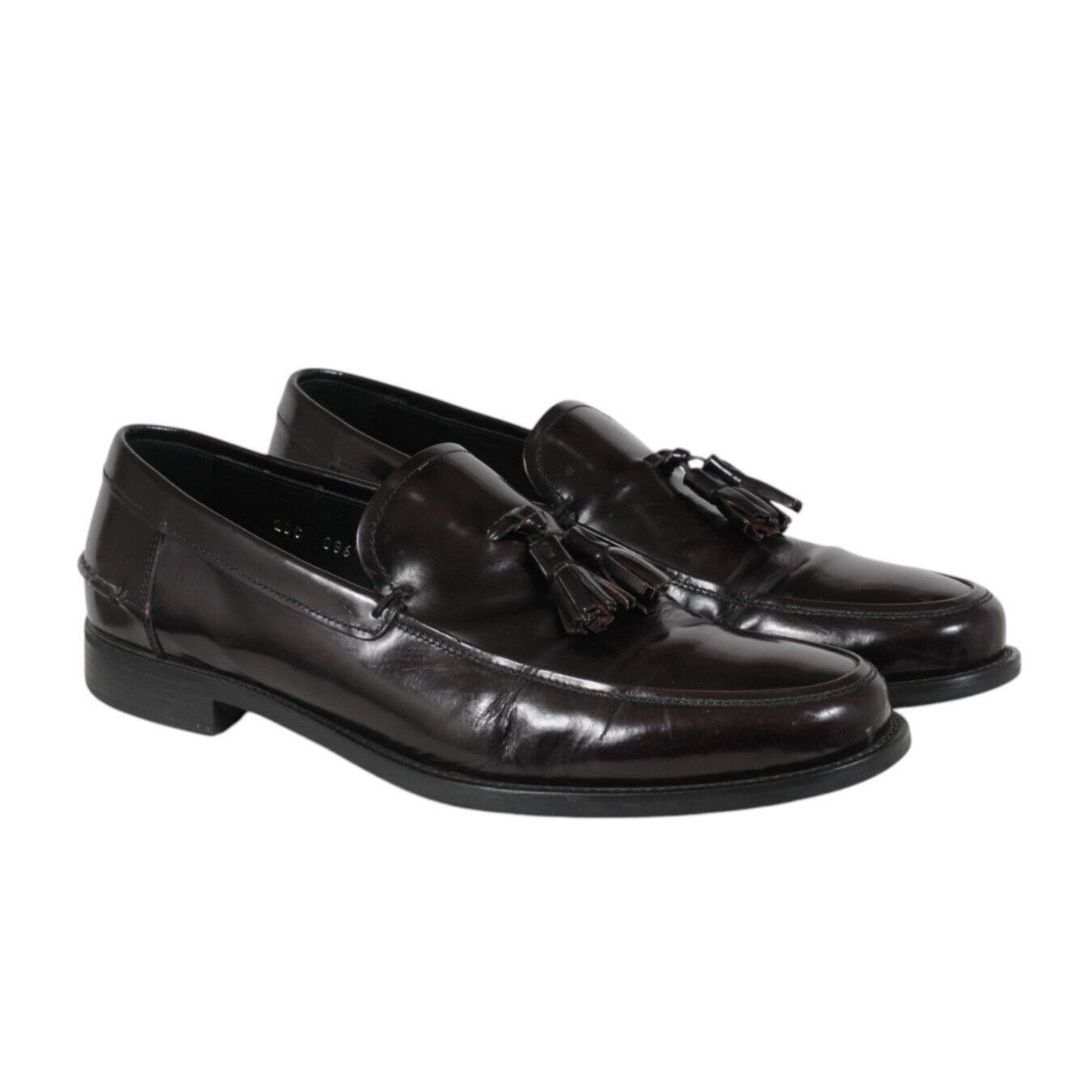 Prada Tassel Loafers Burgundy Red Leather - 02491 Size US 9.5 / EU 42-43 - 15 Thumbnail